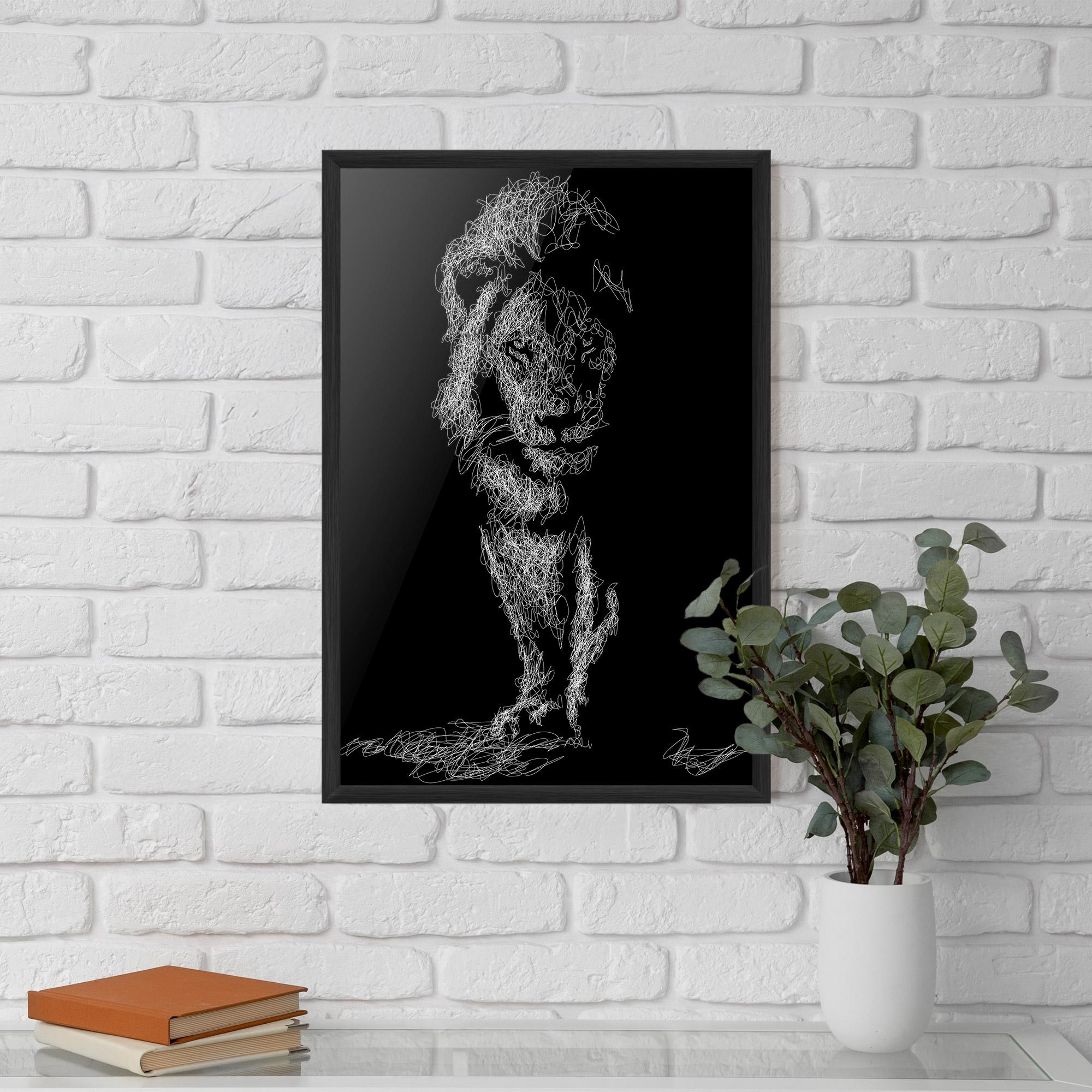 Plakat w Ramie Lion Signature mockup 5