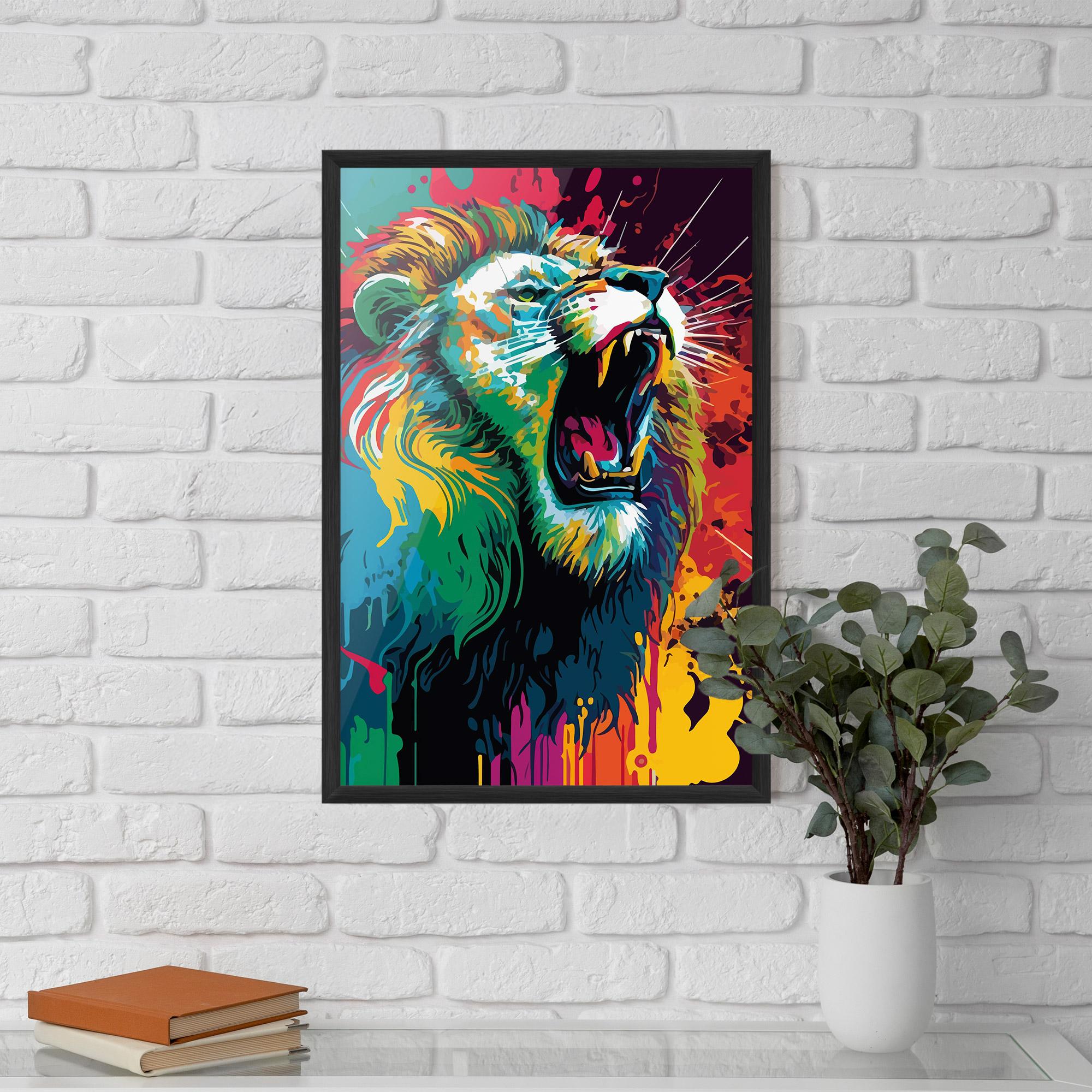 Plakat w Ramie Lion Splash mockup 5