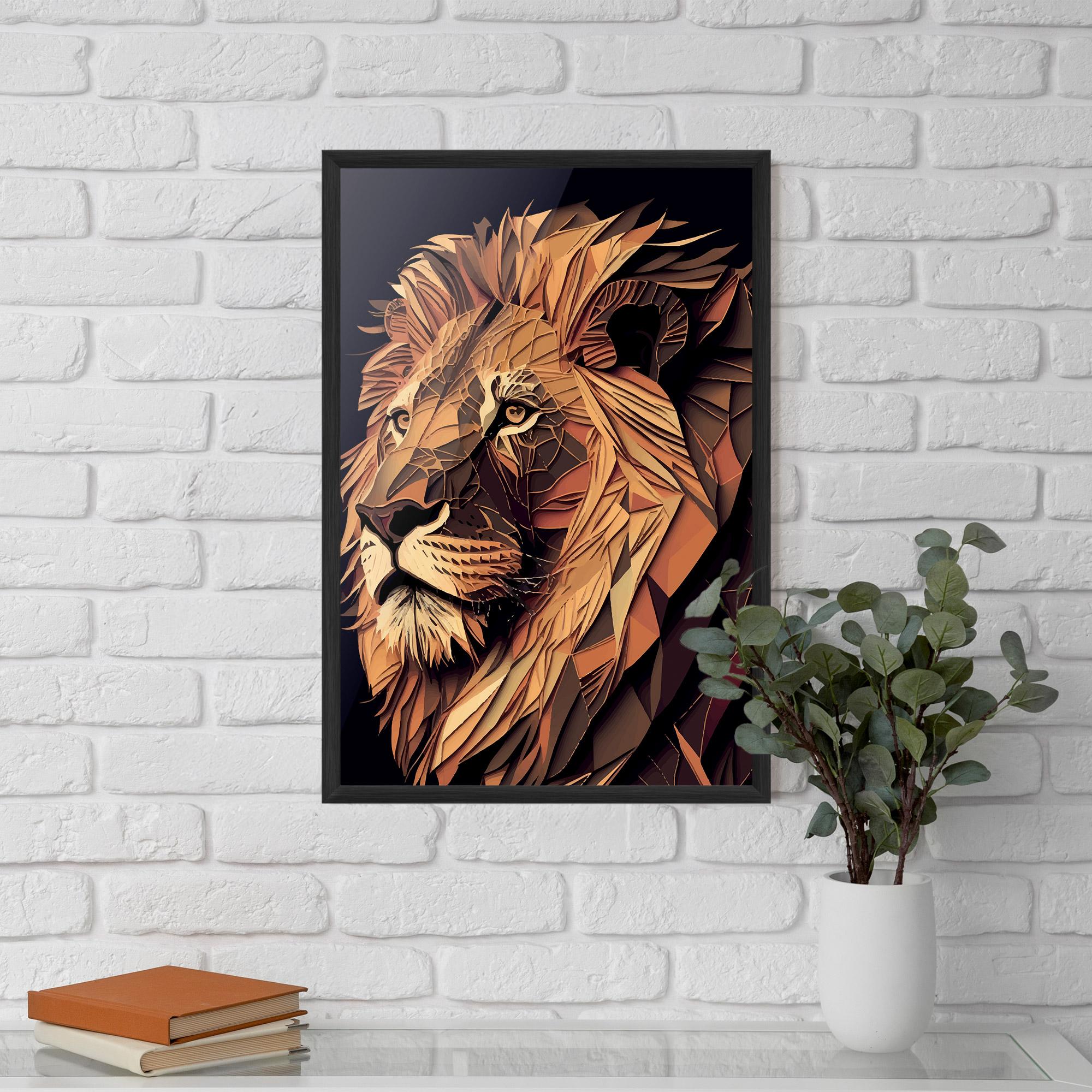 Plakat w Ramie Orange Mix Lion mockup 5