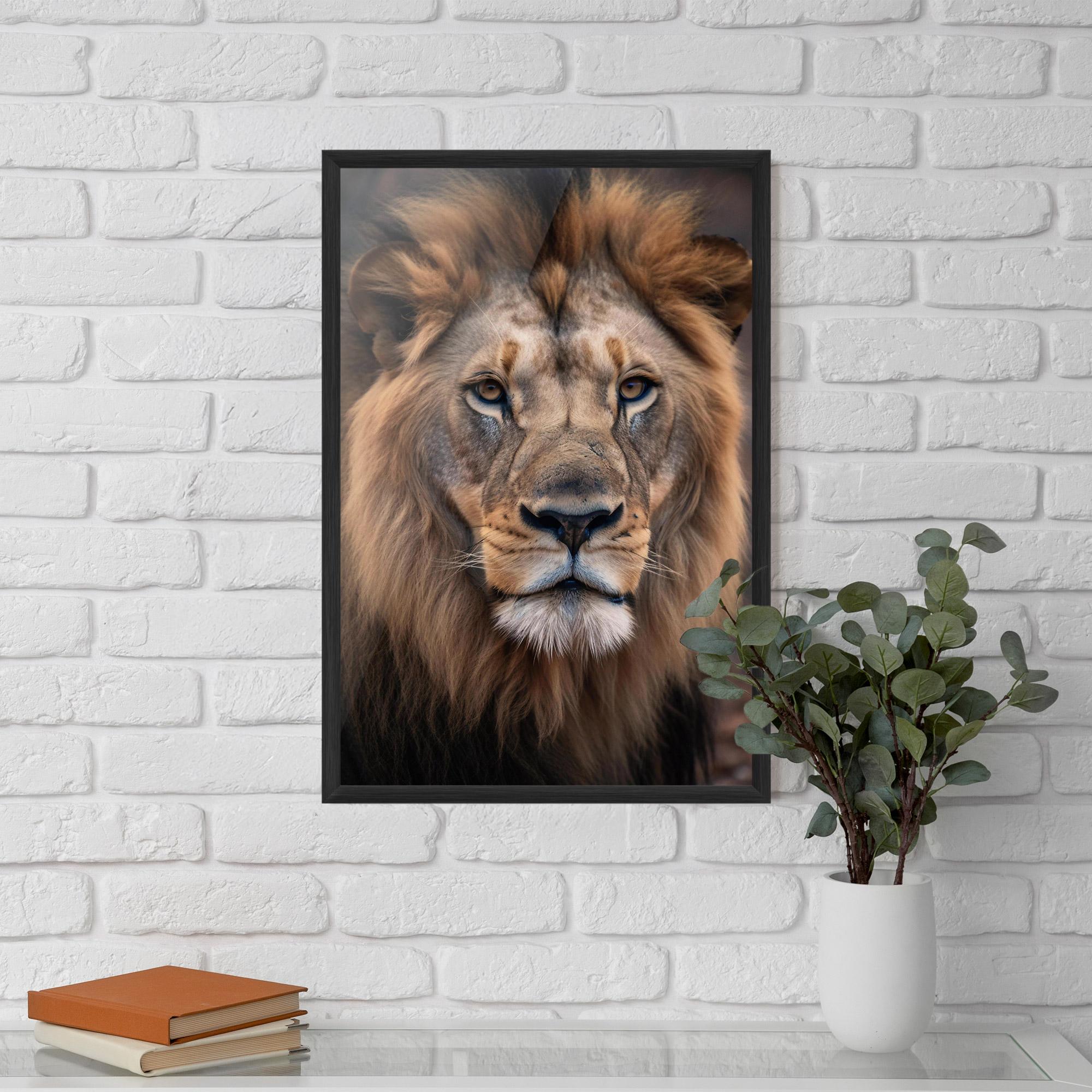 Plakat w Ramie Wild Lion View mockup 5