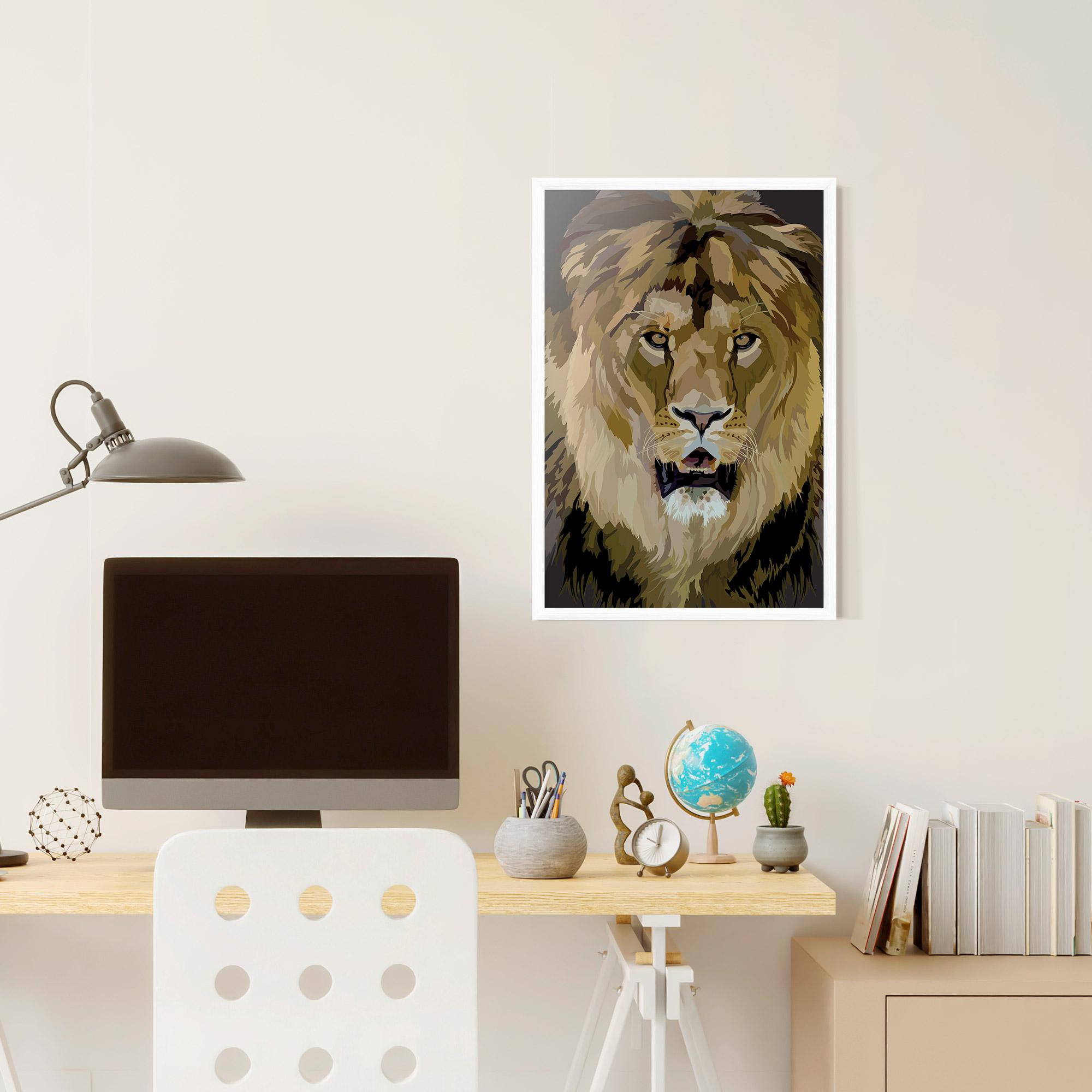 Plakat w Ramie Beautiful Lion Art mockup 6