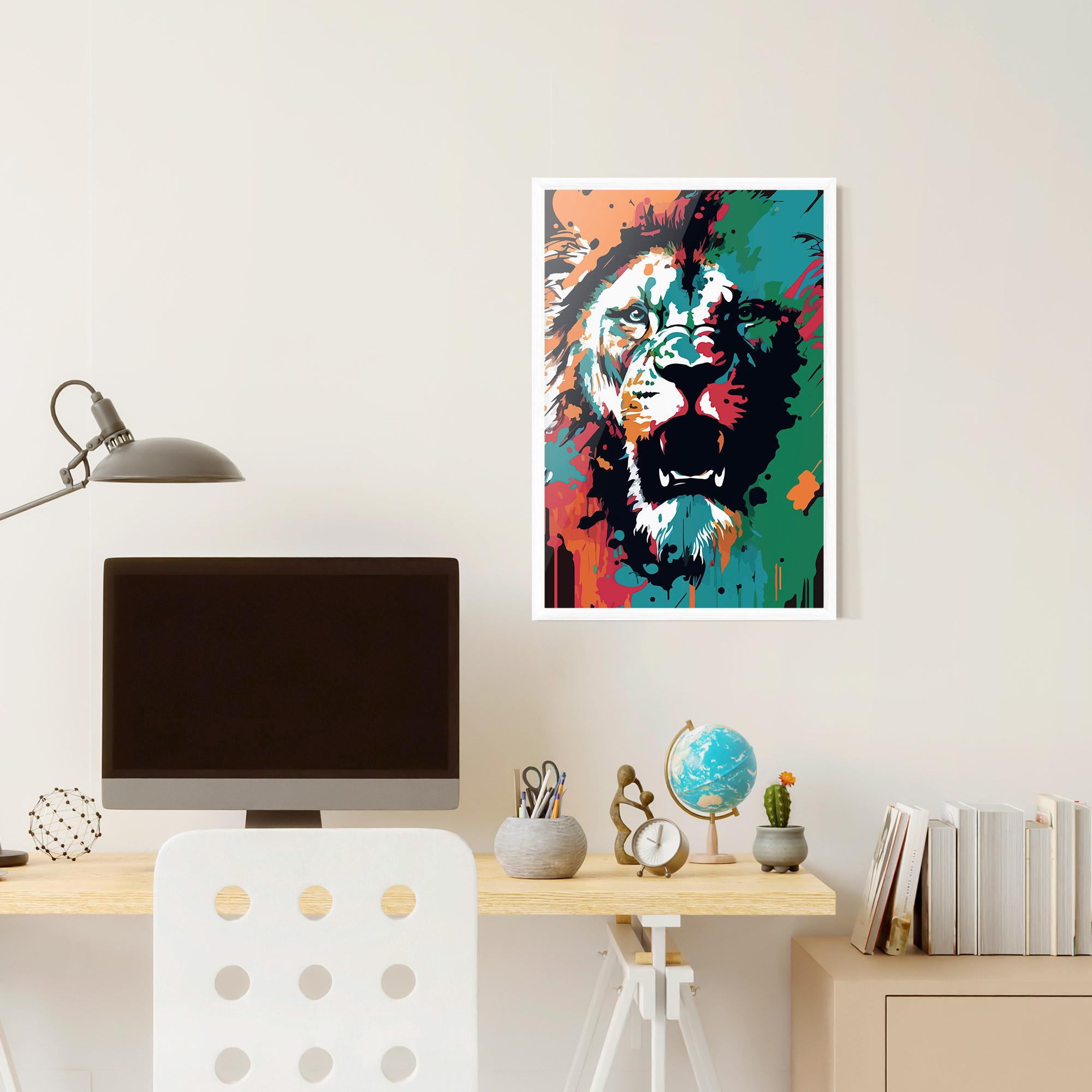 Plakat w Ramie Blue Green Lion mockup 6