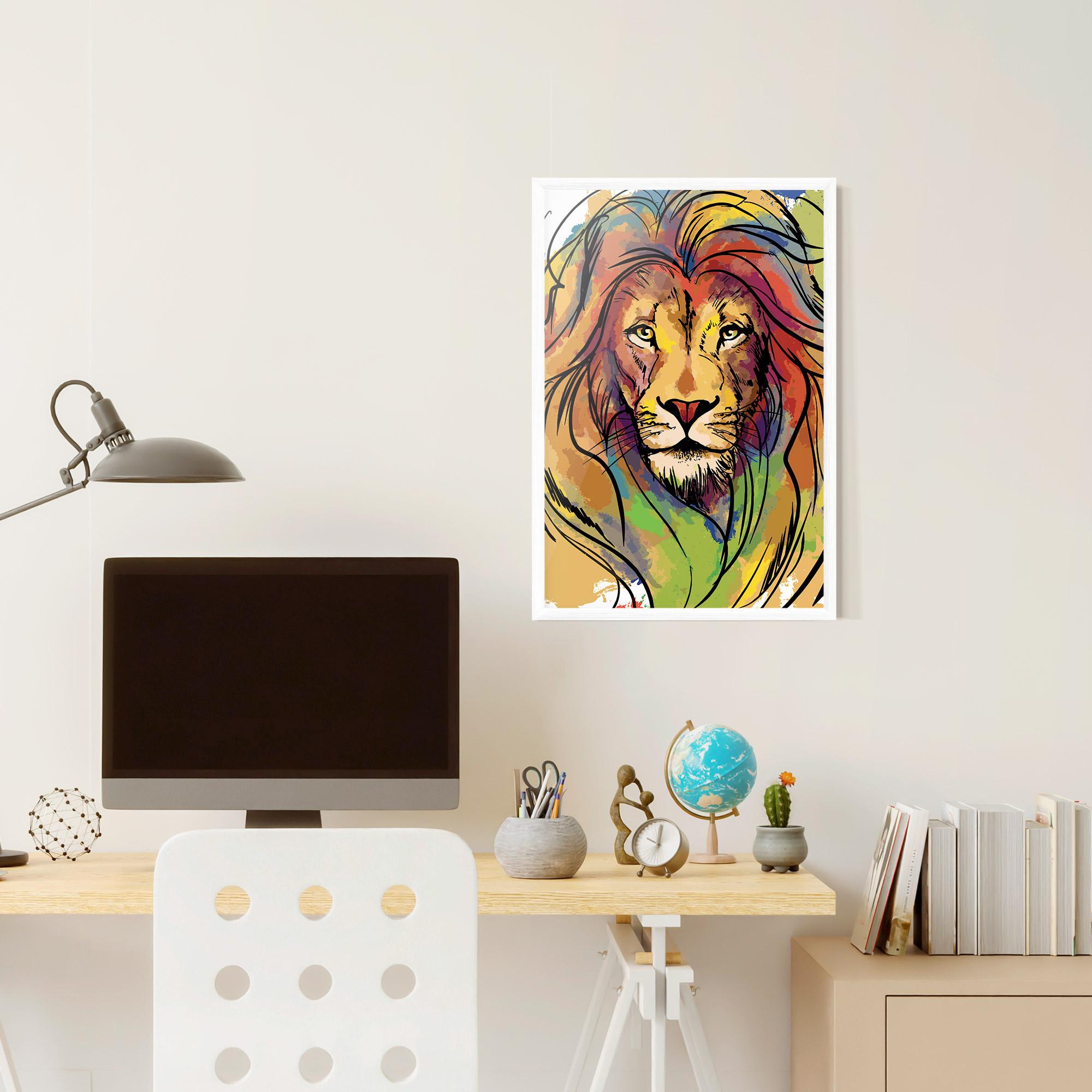 Plakat w Ramie Drawn Lion mockup 6
