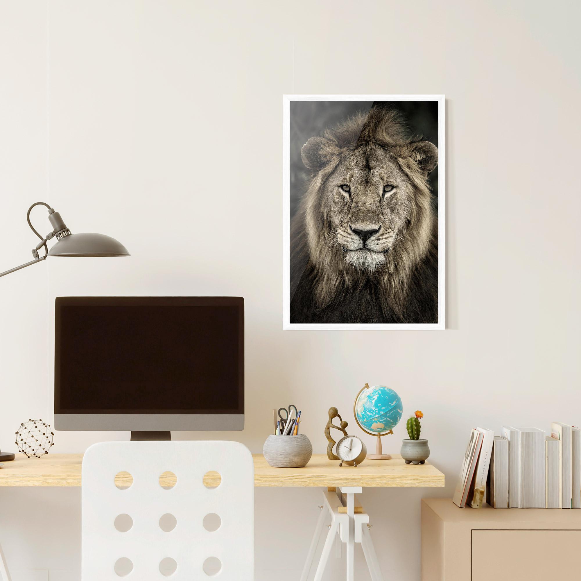 Plakat w Ramie Lion Close Up mockup 6