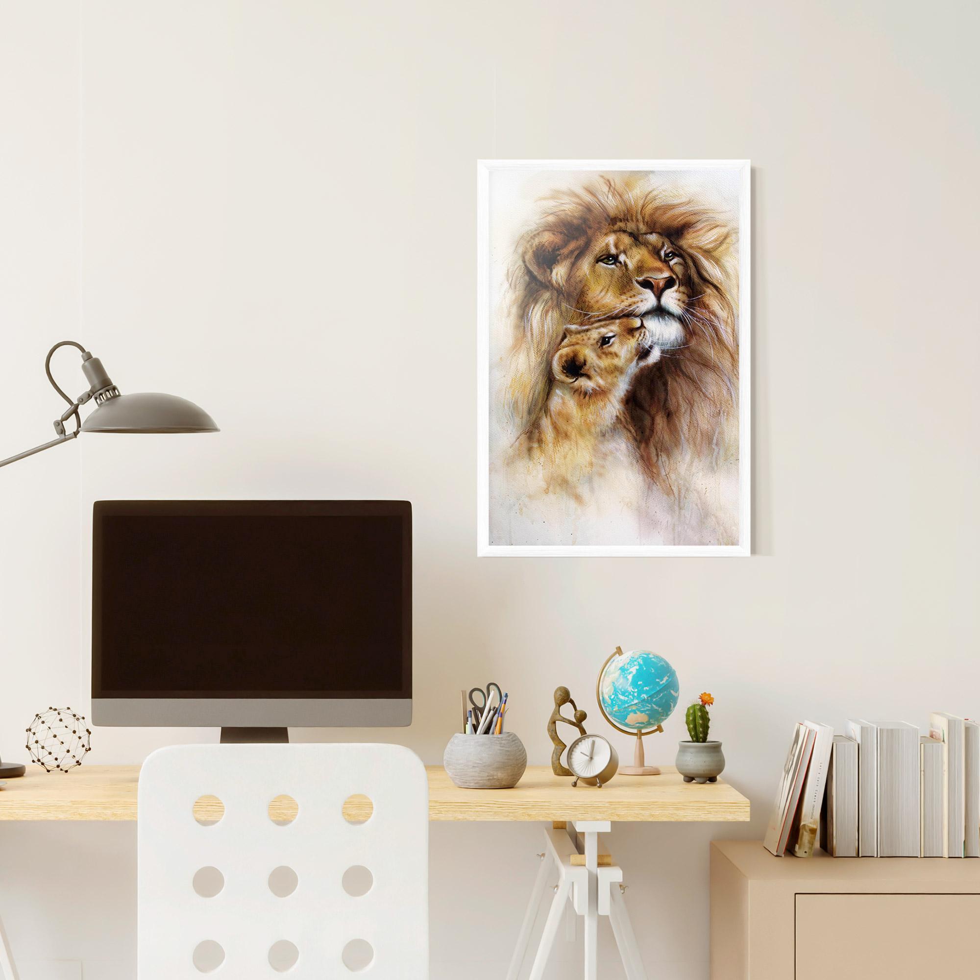 Plakat w Ramie Lion Love mockup 6