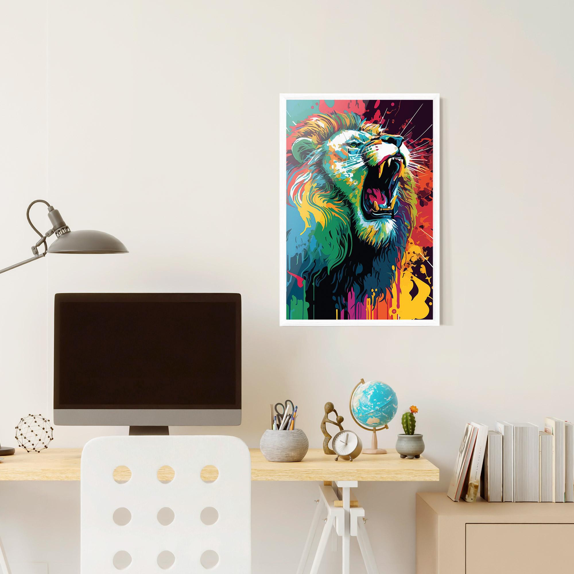 Plakat w Ramie Lion Splash mockup 6