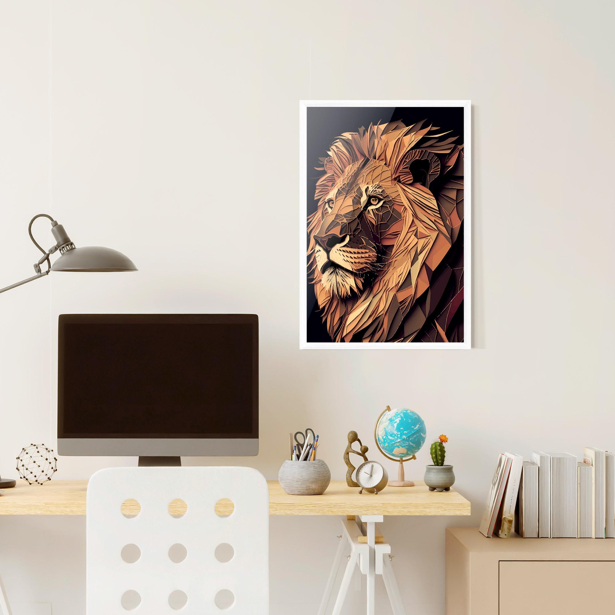 Plakat w Ramie Orange Mix Lion mockup 6