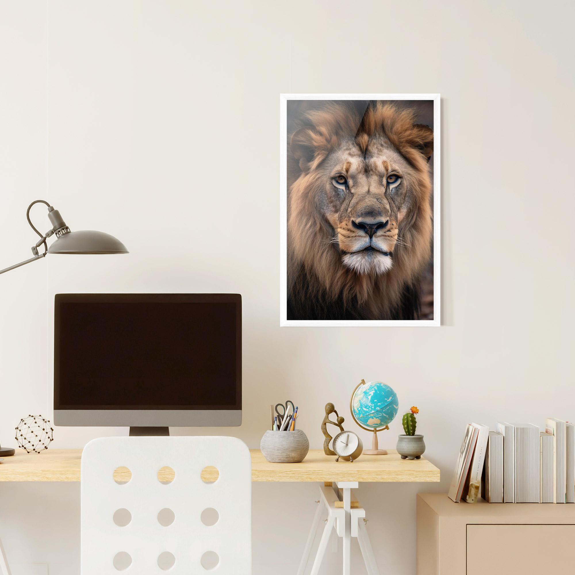 Plakat w Ramie Wild Lion View mockup 6