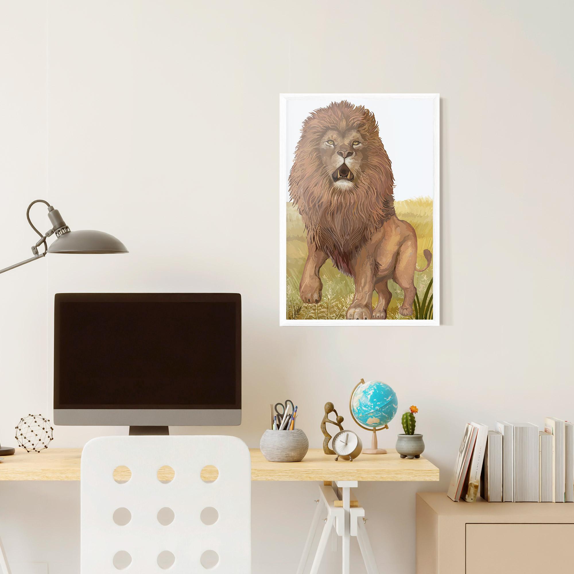 Plakat w Ramie Wild Lion mockup 6