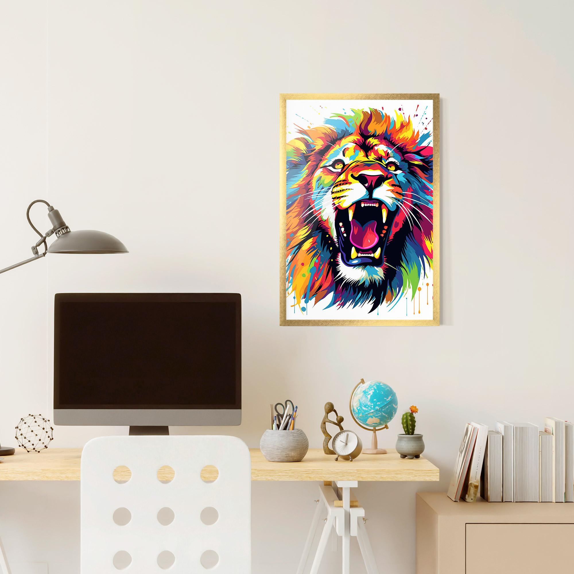 Plakat w Ramie Angry Lion Mix mockup 6