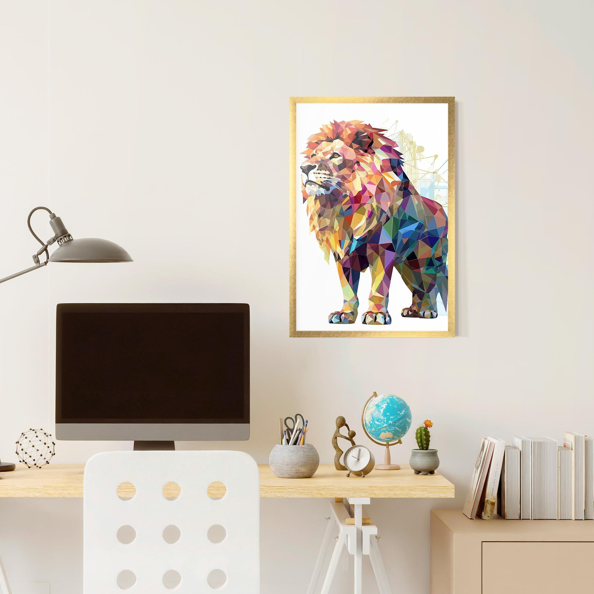 Plakat w Ramie Artistic Lion mockup 6