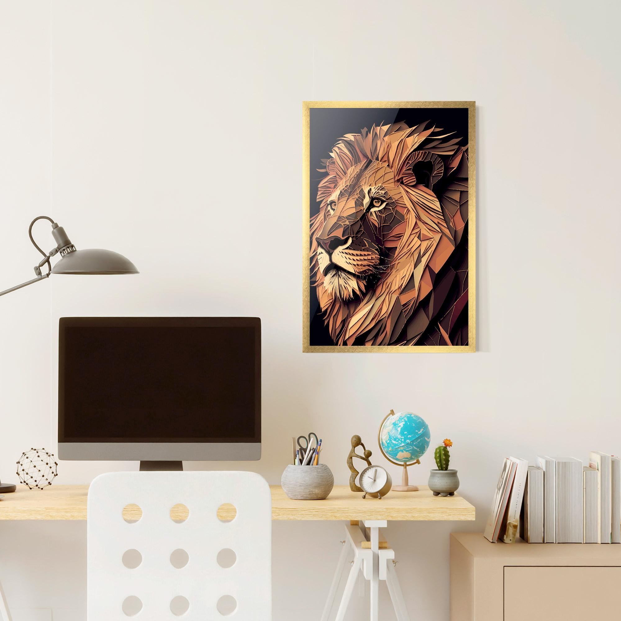Plakat w Ramie Orange Mix Lion mockup 6