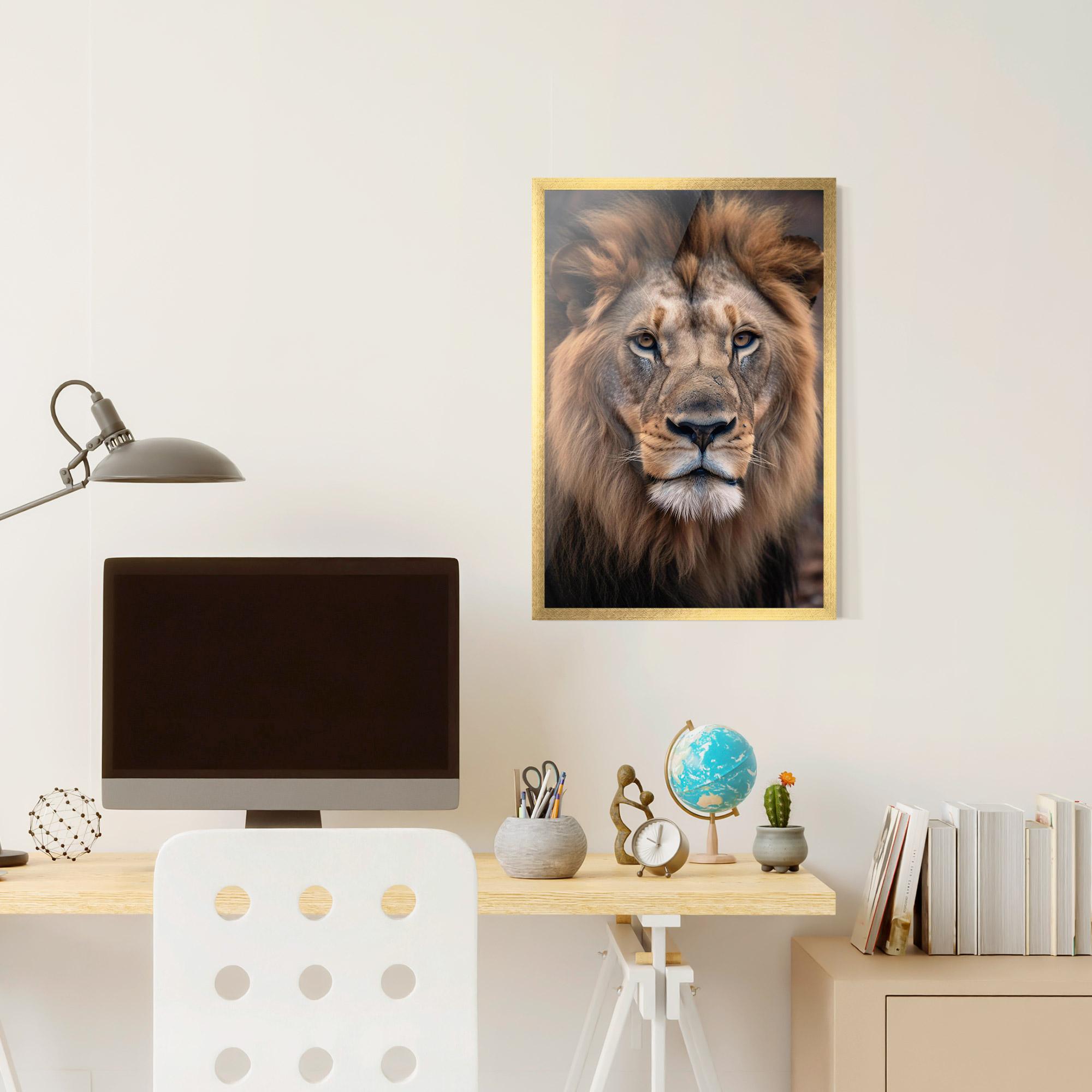 Plakat w Ramie Wild Lion View mockup 6