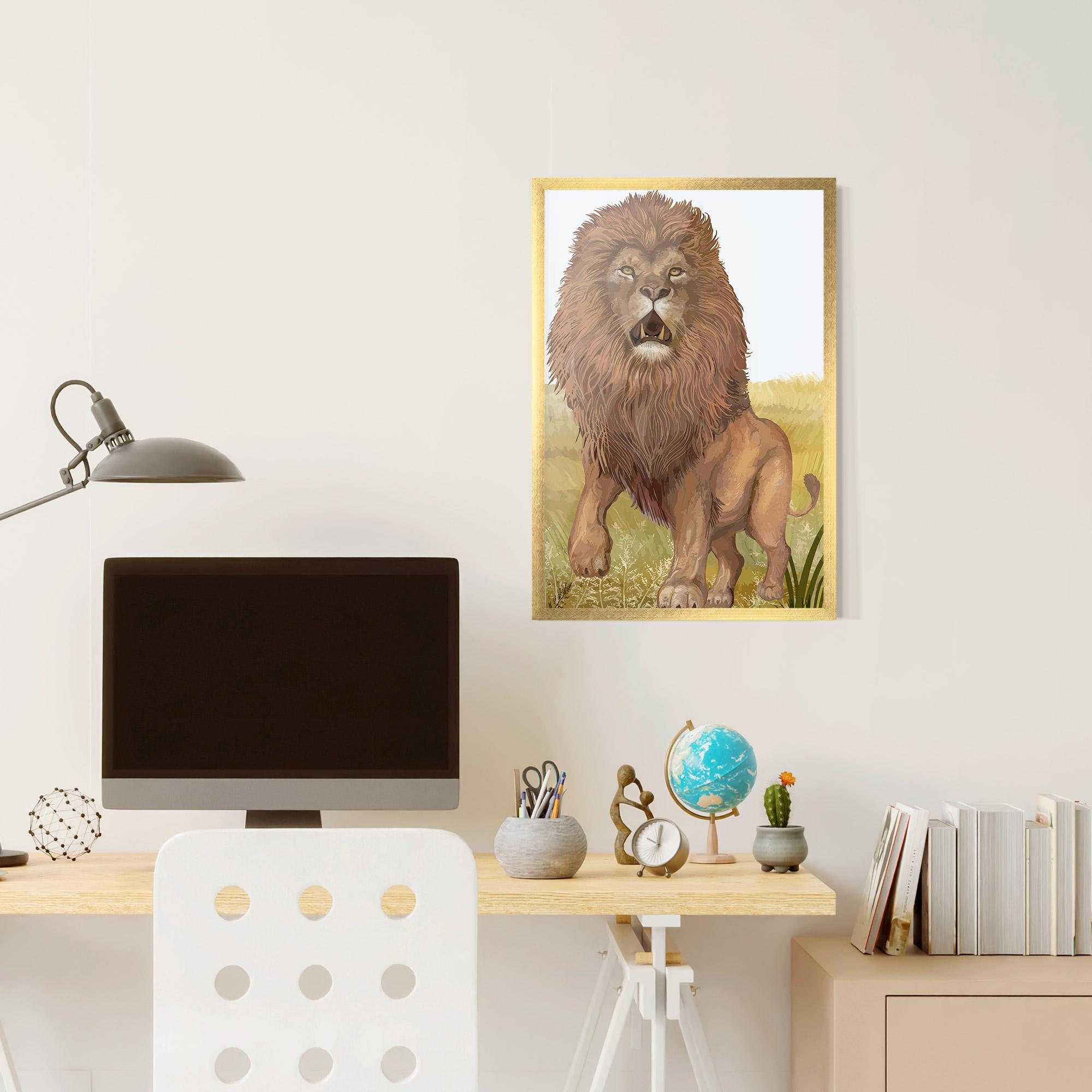 Plakat w Ramie Wild Lion mockup 6