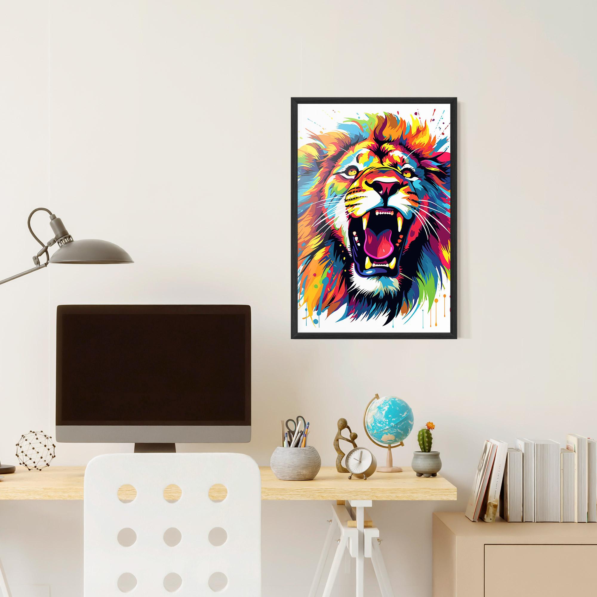 Plakat w Ramie Angry Lion Mix mockup 6