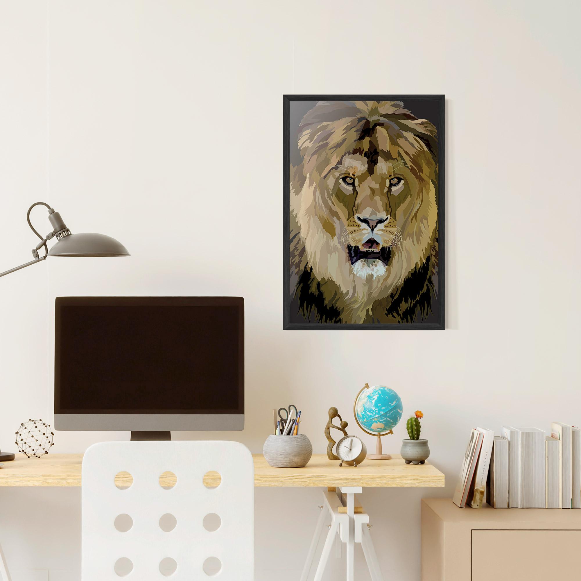 Plakat w Ramie Beautiful Lion Art mockup 6
