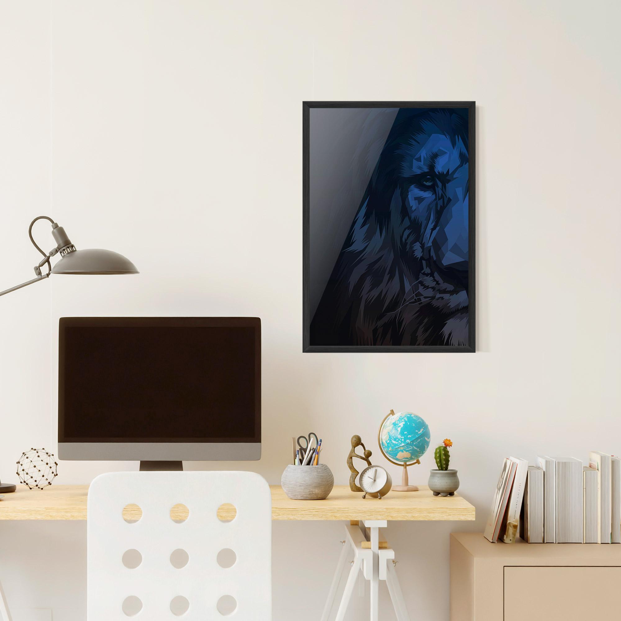 Plakat w Ramie Blue Lion mockup 6