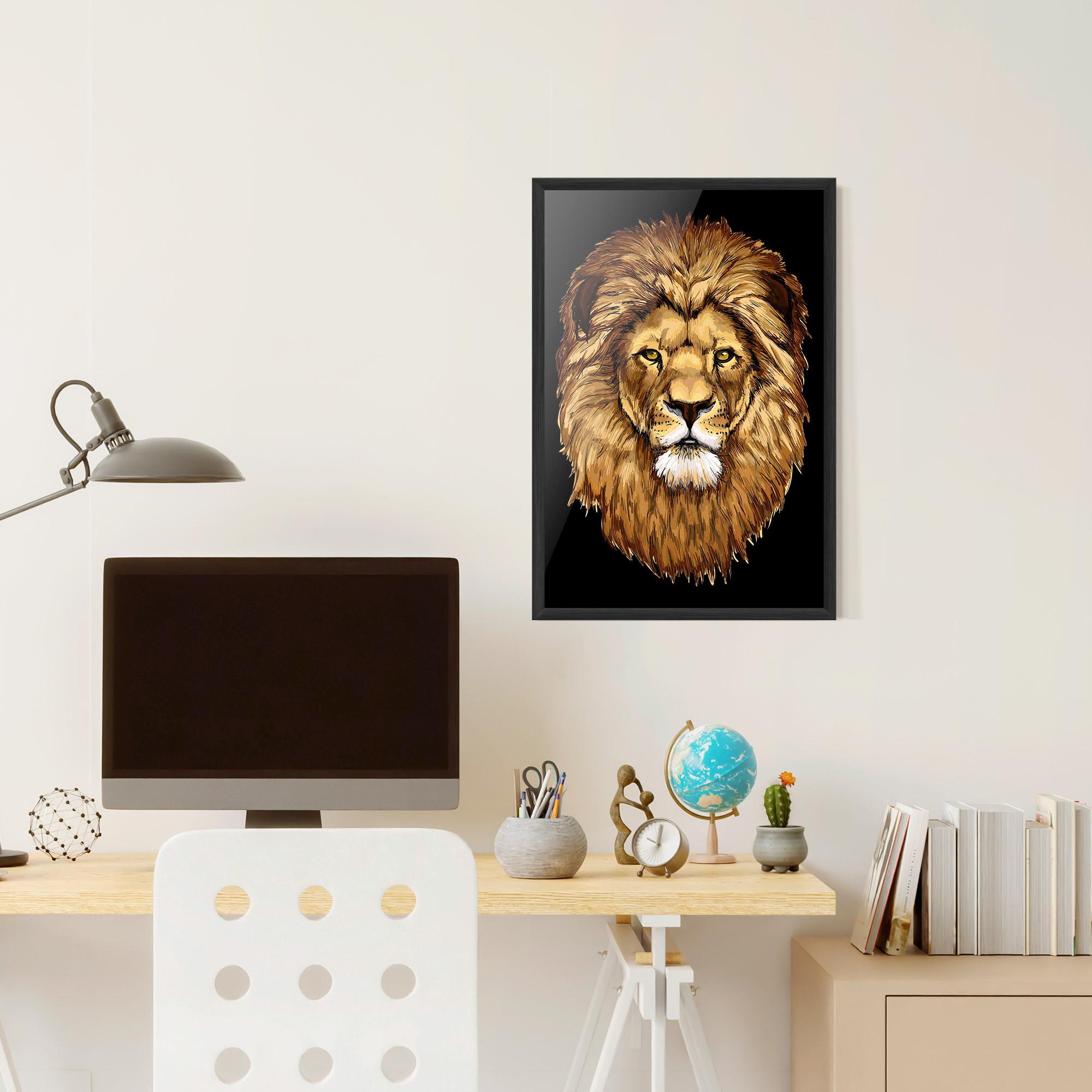 Plakat w Ramie Lion Head mockup 6