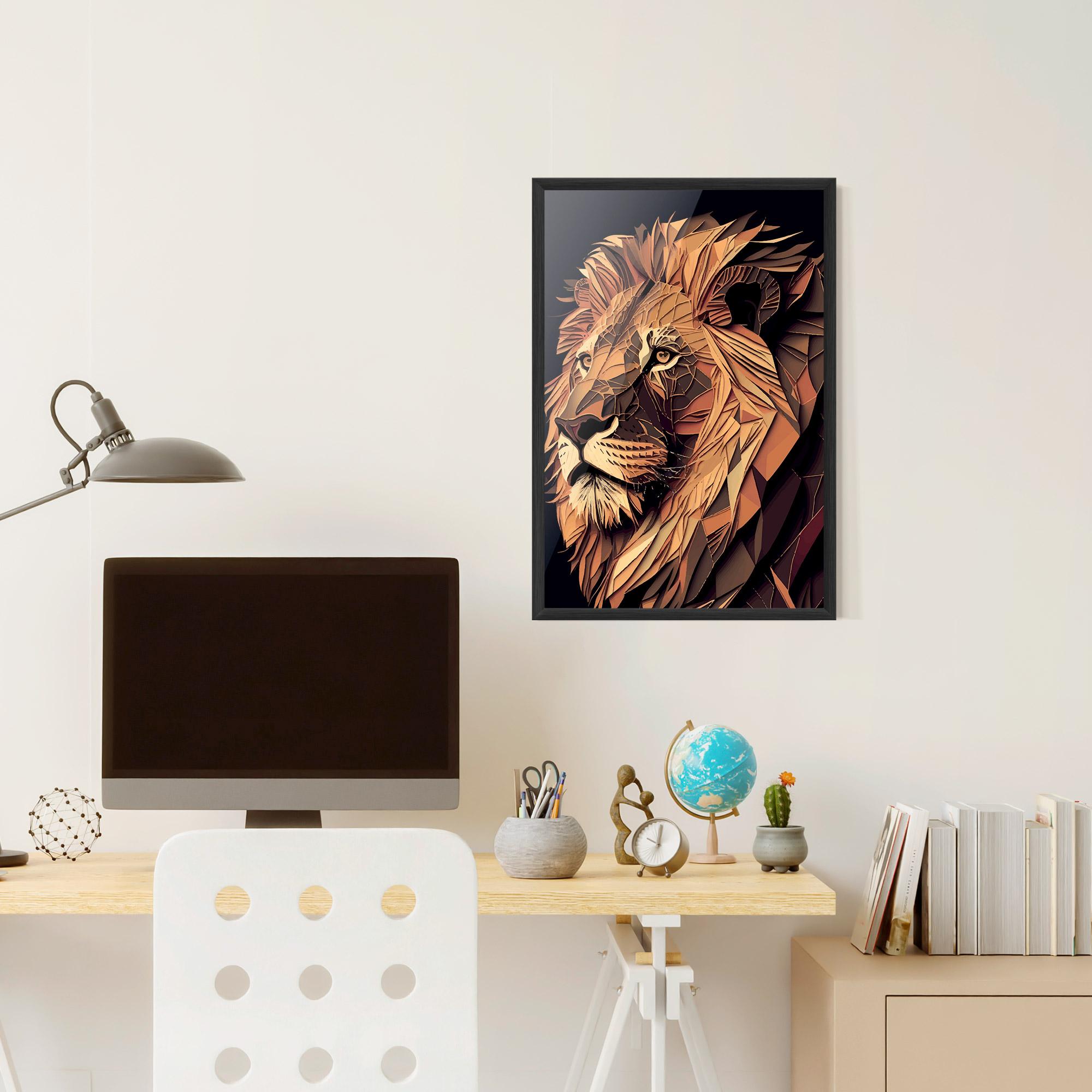 Plakat w Ramie Orange Mix Lion mockup 6