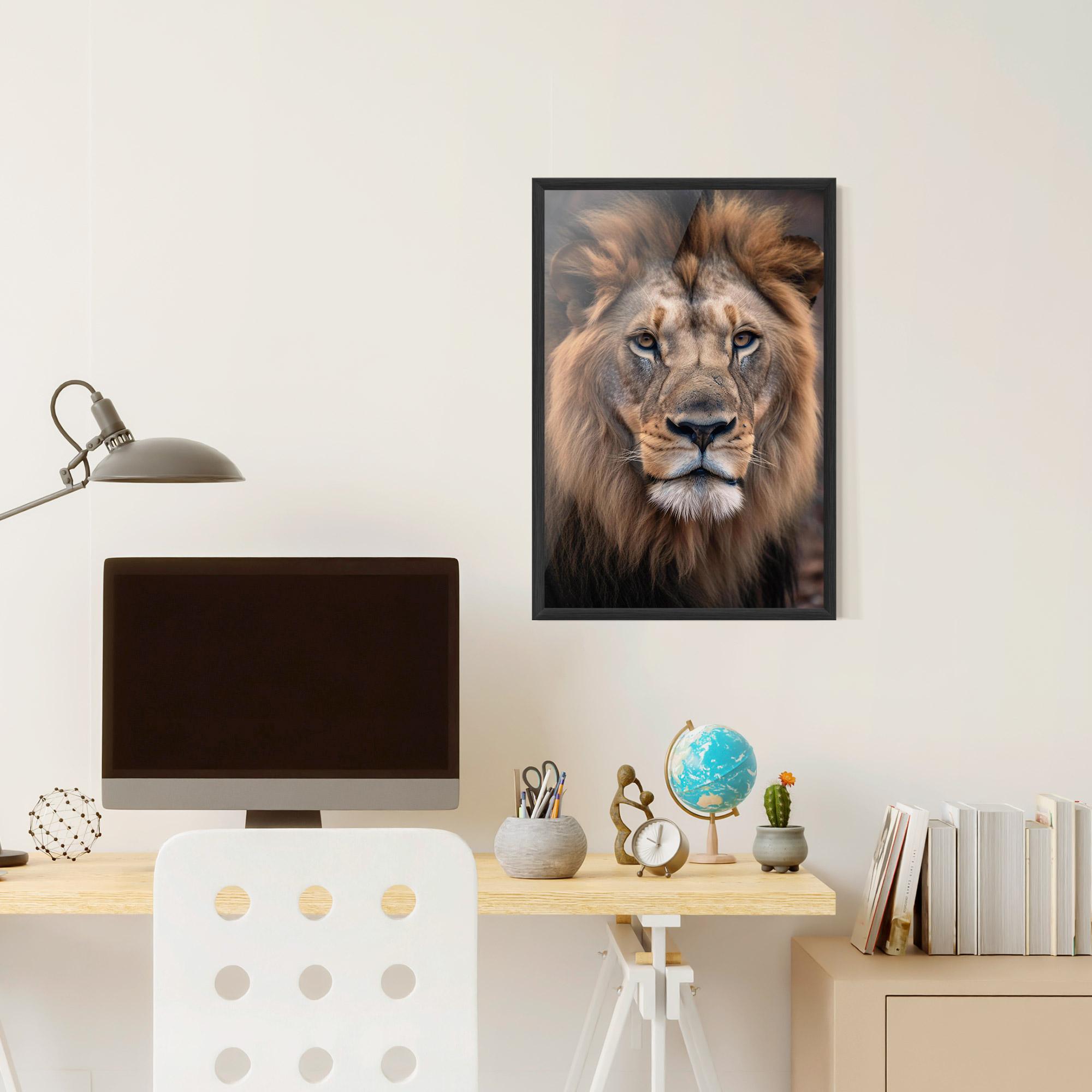 Plakat w Ramie Wild Lion View mockup 6