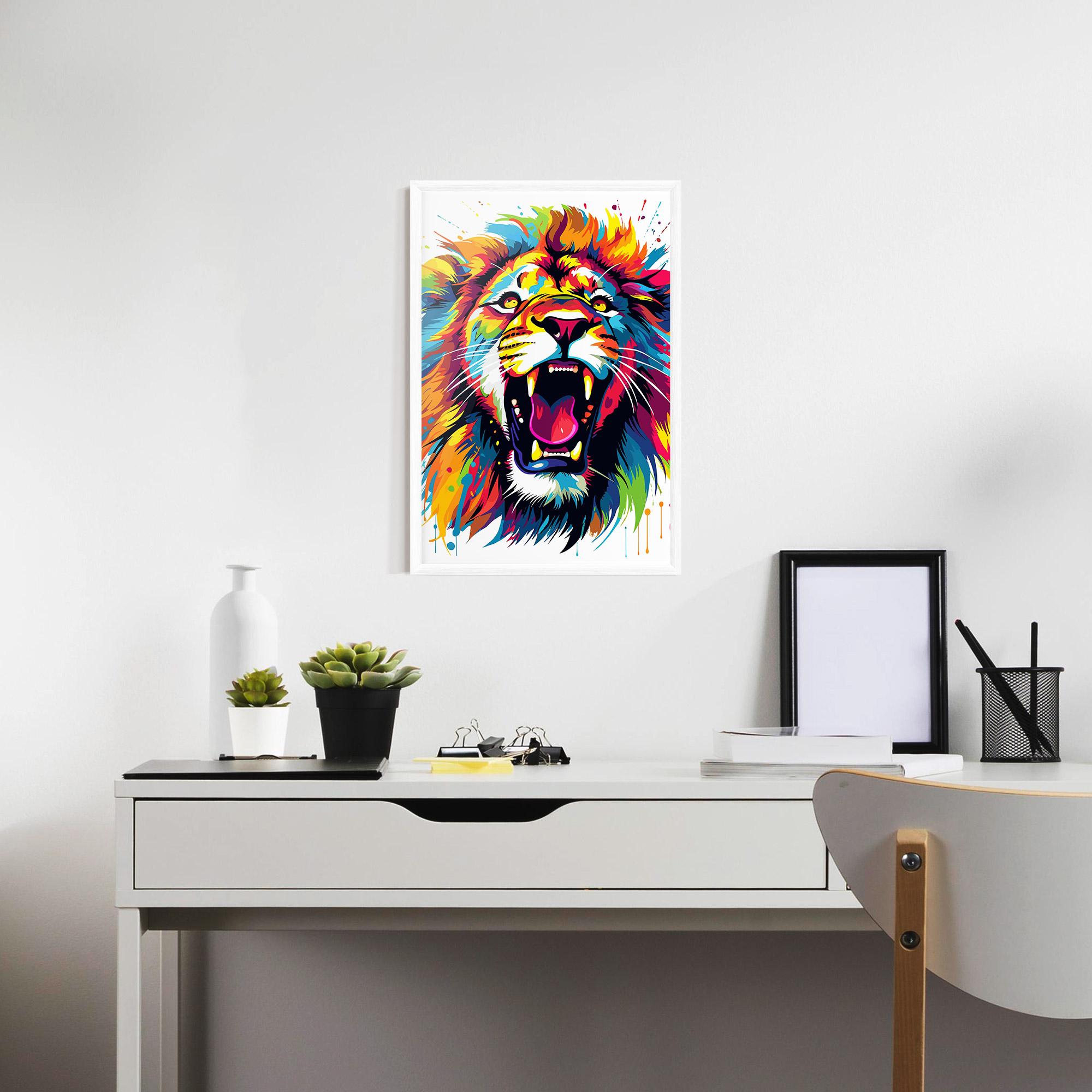 Plakat w Ramie Angry Lion Mix mockup 7