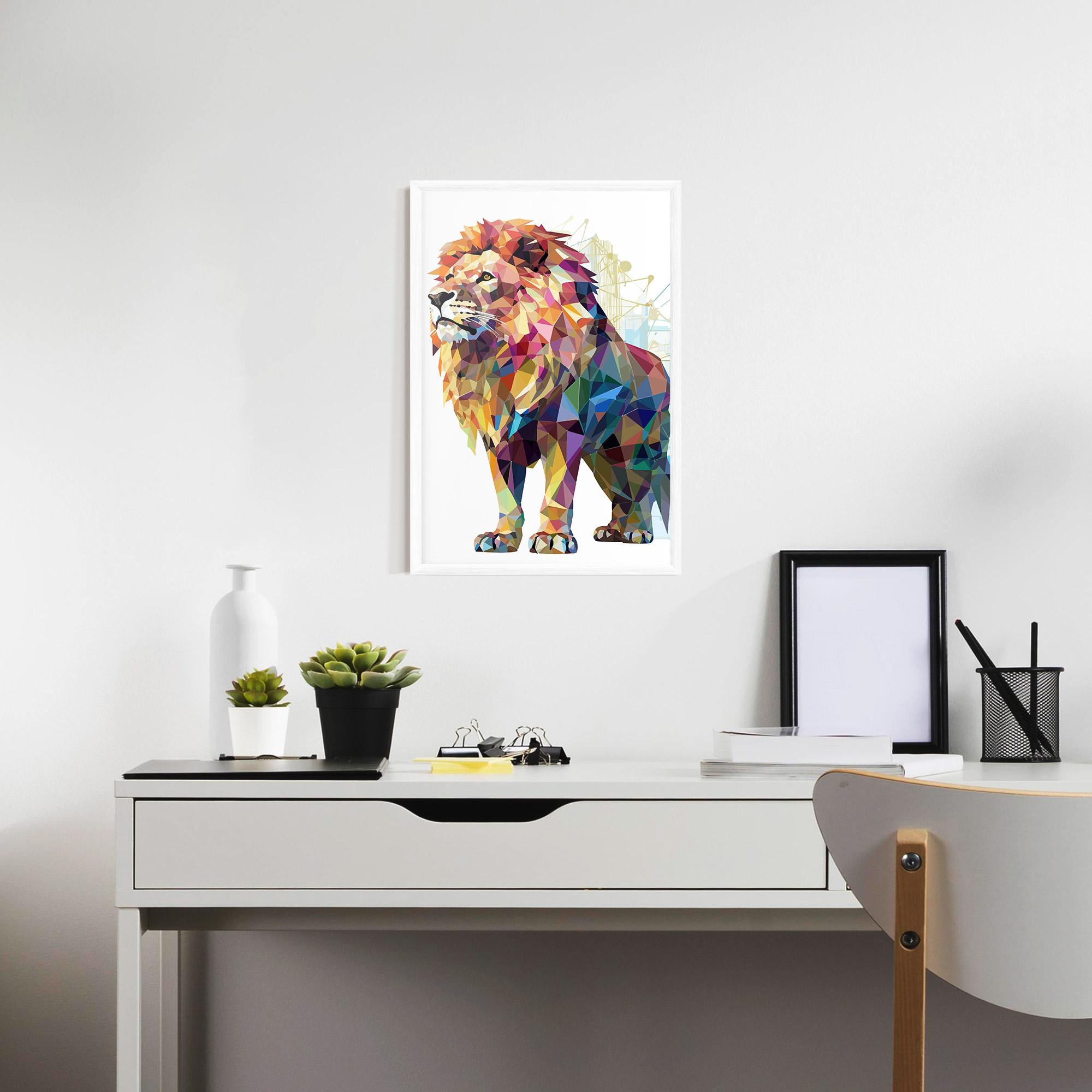 Plakat w Ramie Artistic Lion mockup 7