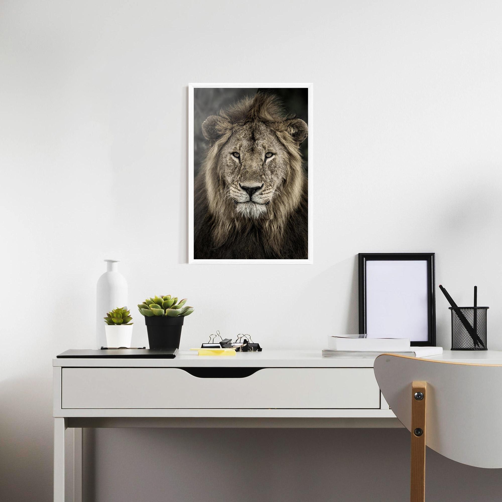 Plakat w Ramie Lion Close Up mockup 7