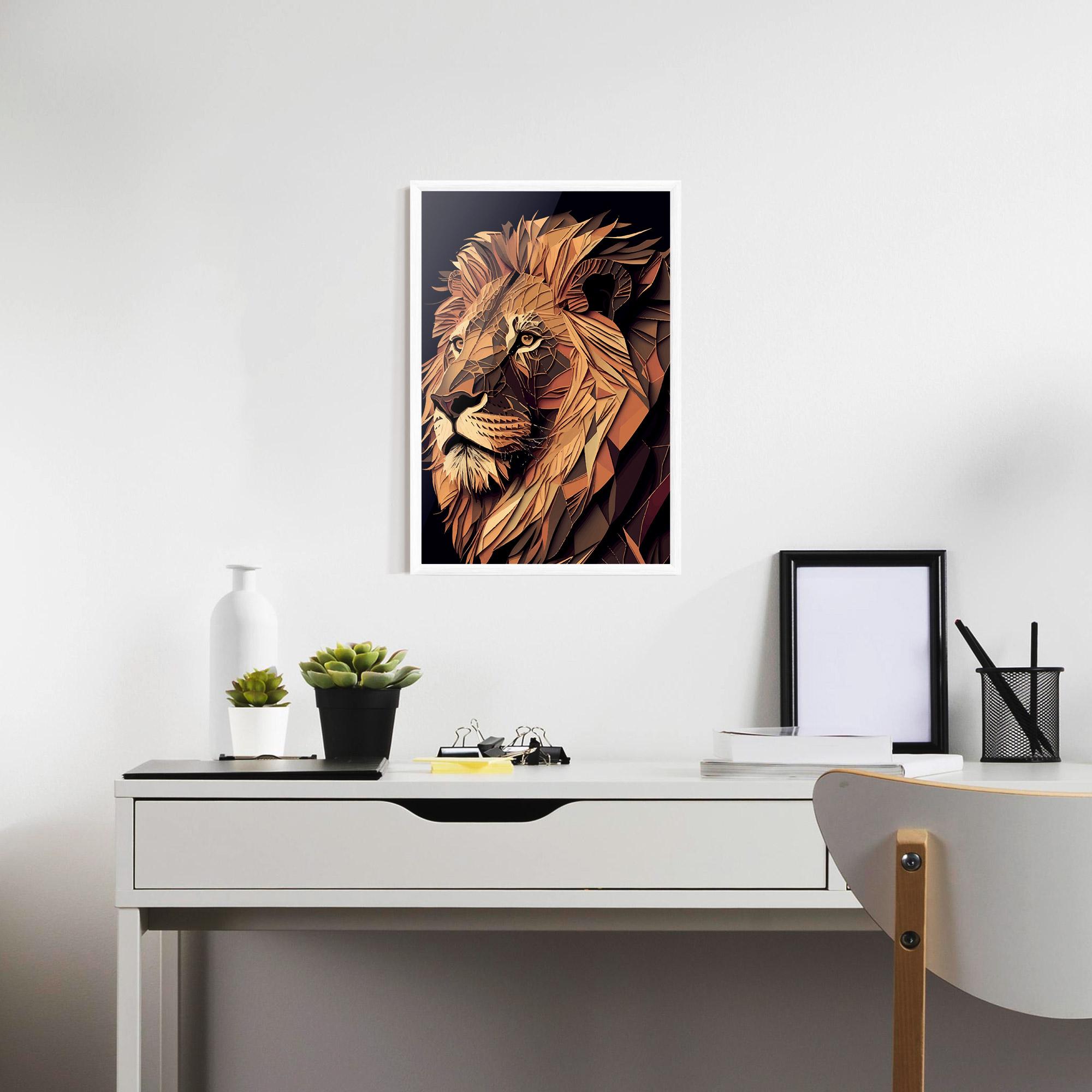 Plakat w Ramie Orange Mix Lion mockup 7