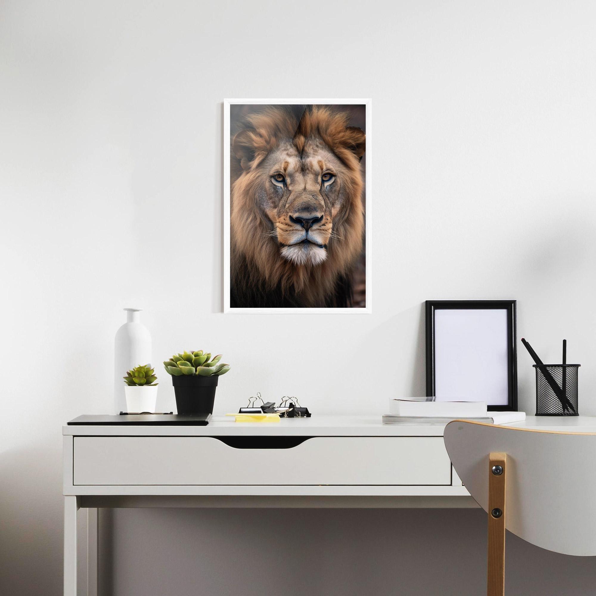 Plakat w Ramie Wild Lion View mockup 7