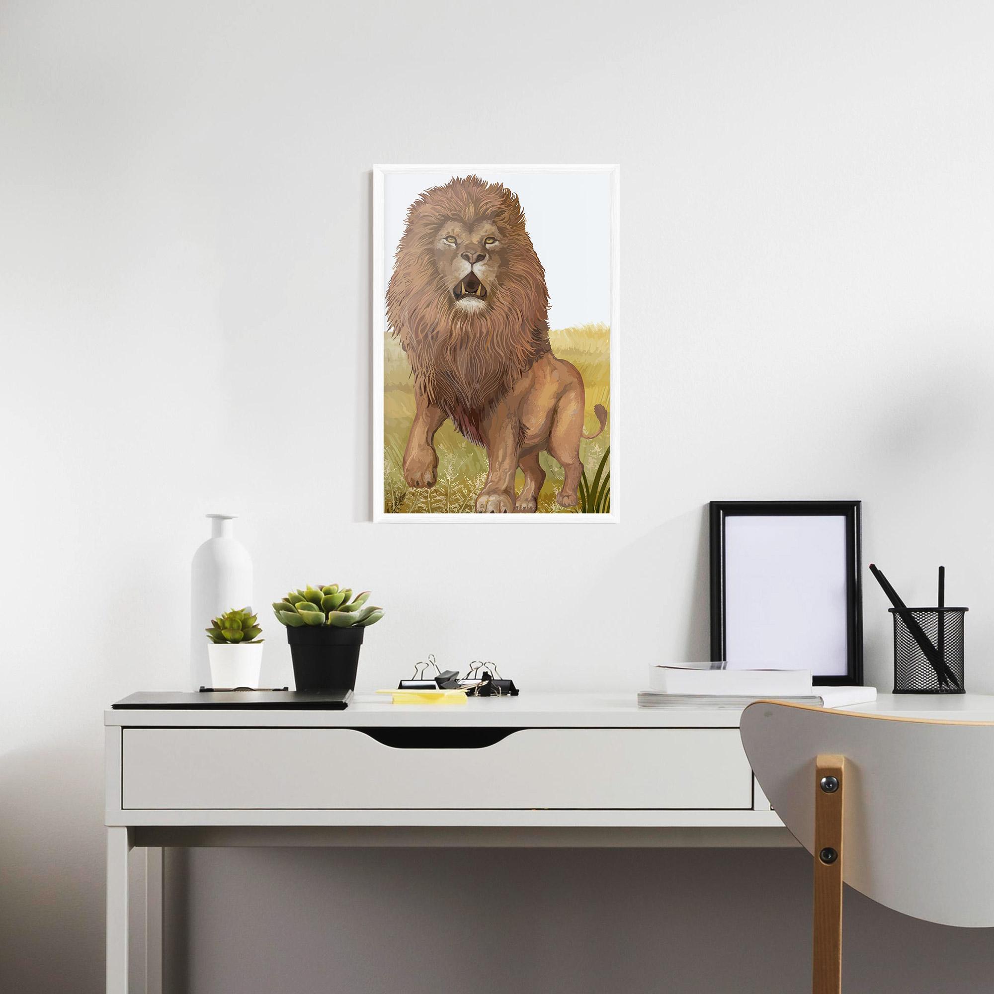 Plakat w Ramie Wild Lion mockup 7