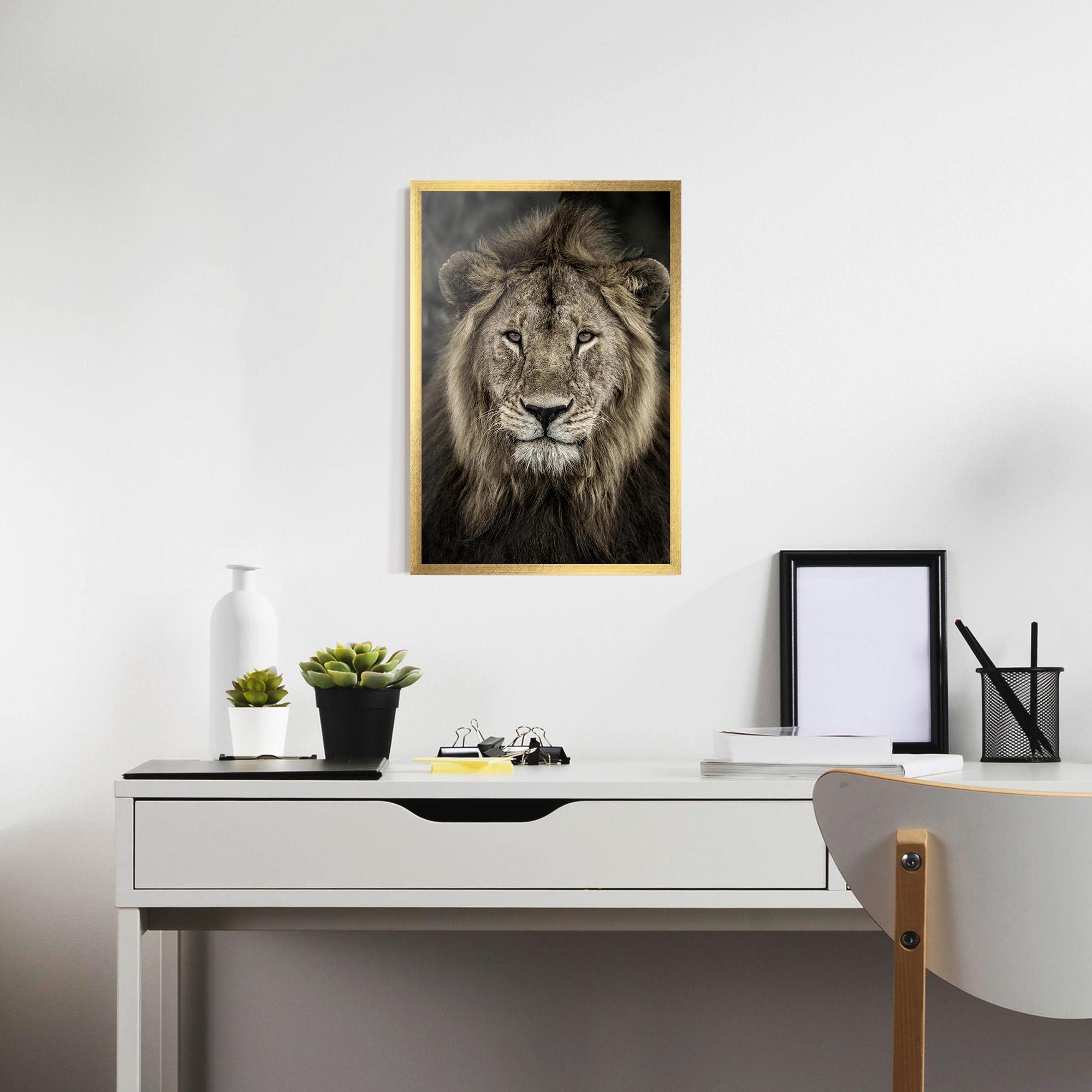Plakat w Ramie Lion Close Up mockup 7