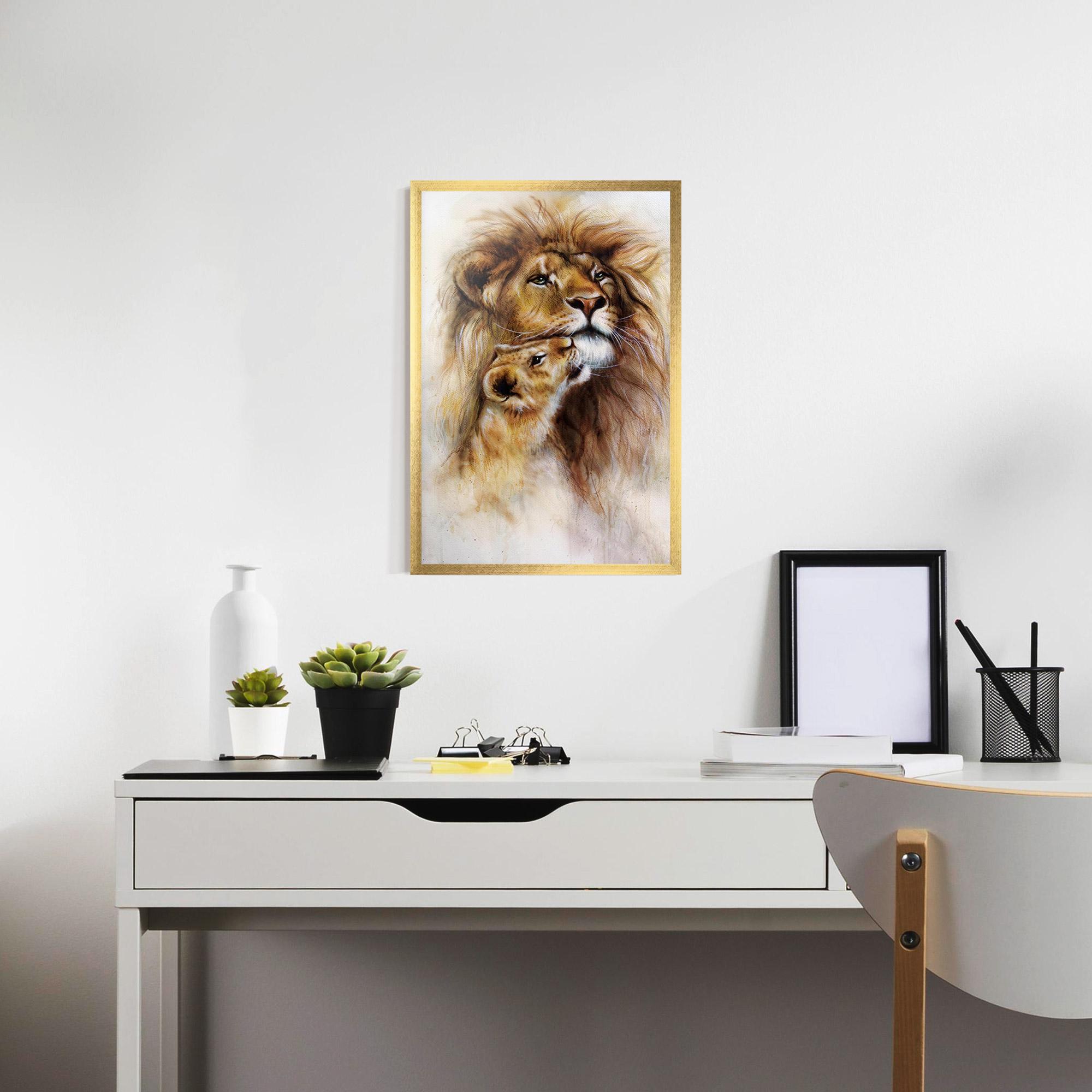 Plakat w Ramie Lion Love mockup 7