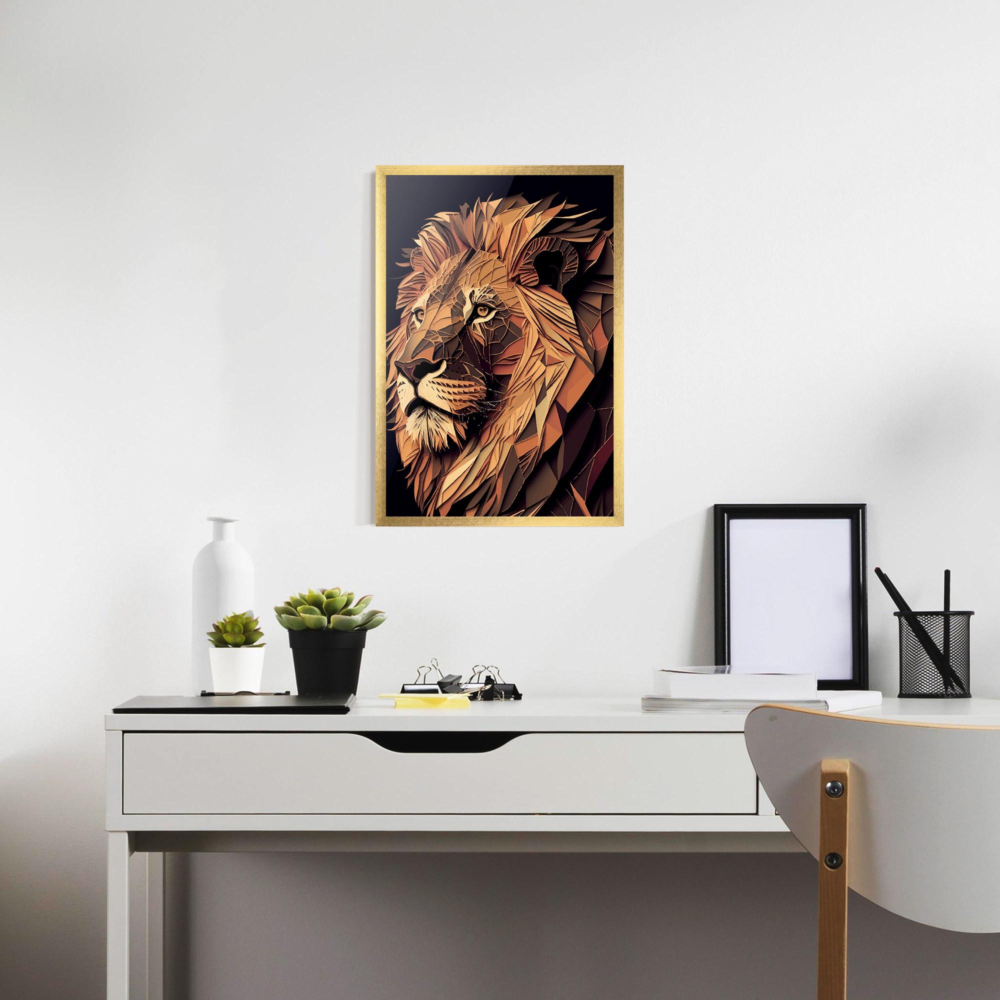 Plakat w Ramie Orange Mix Lion mockup 7