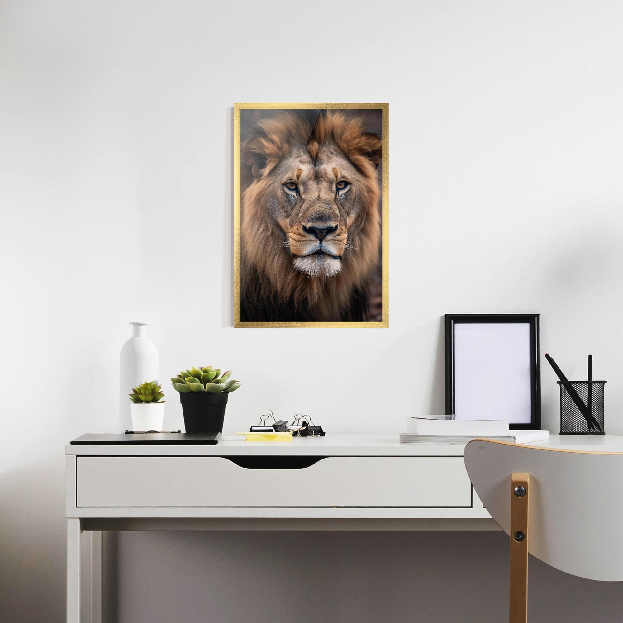 Plakat w Ramie Wild Lion View mockup 7