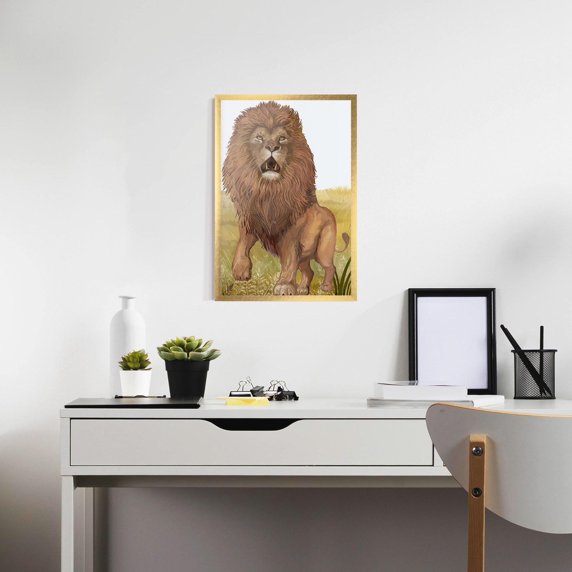 Plakat w Ramie Wild Lion mockup 7