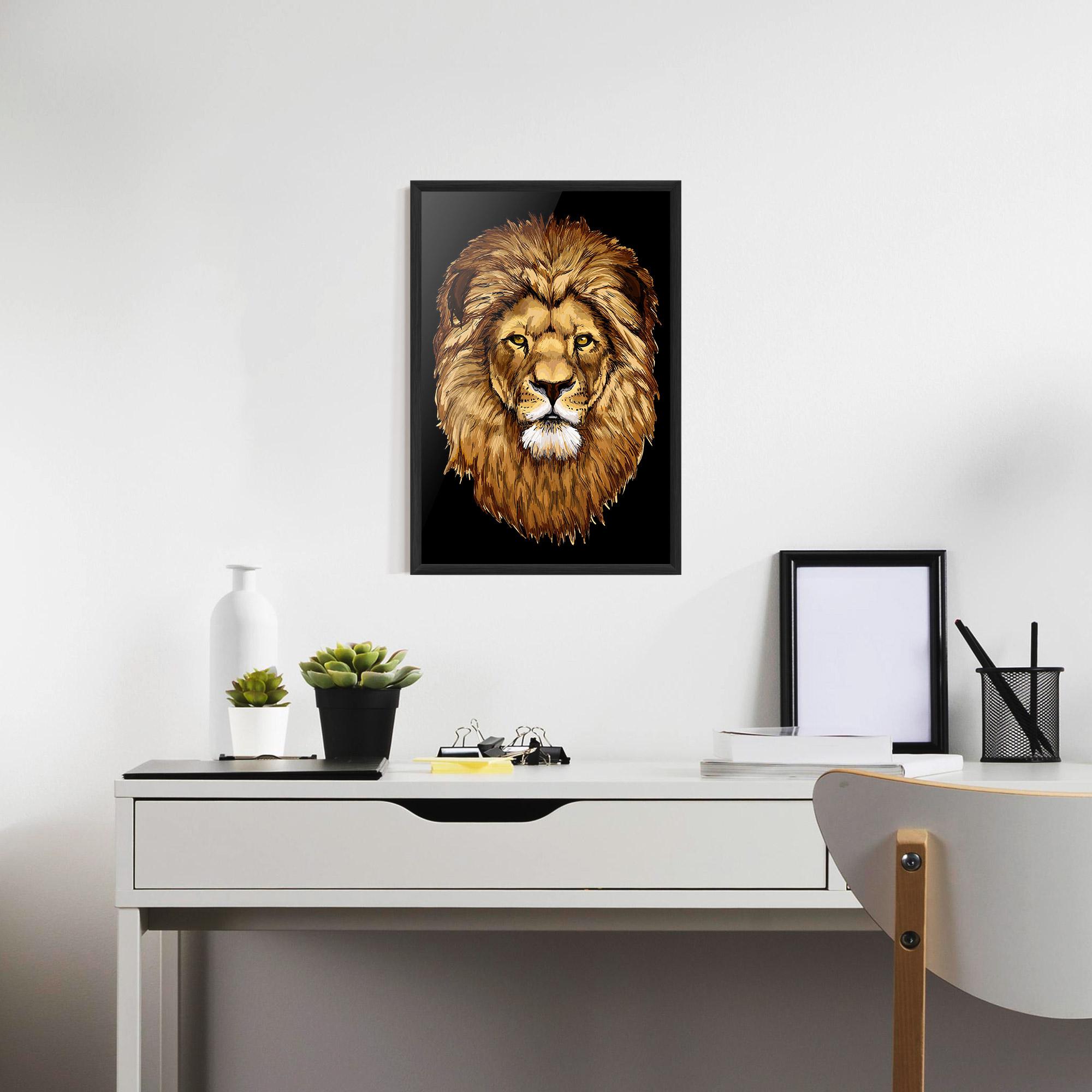 Plakat w Ramie Lion Head mockup 7