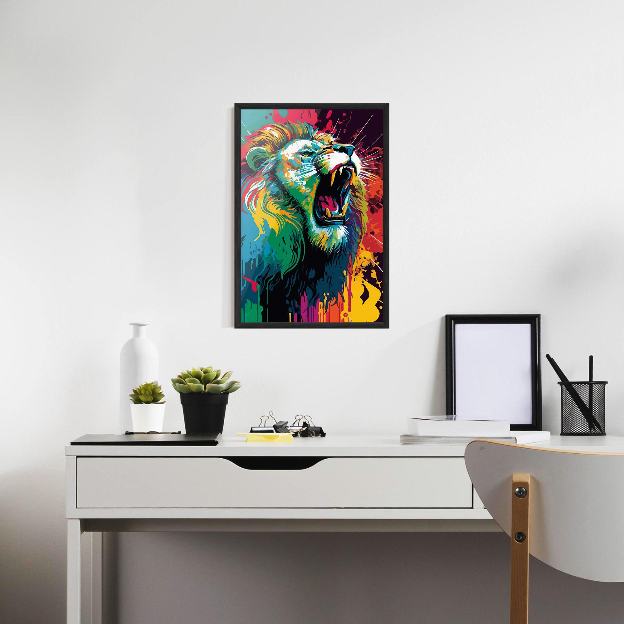 Plakat w Ramie Lion Splash mockup 7