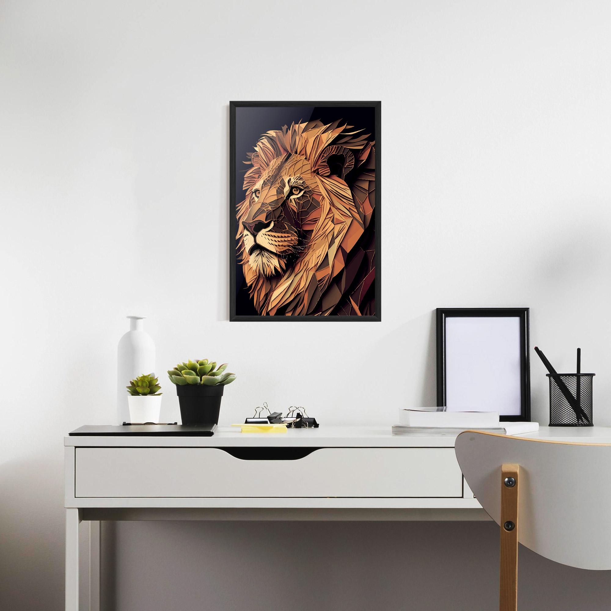Plakat w Ramie Orange Mix Lion mockup 7