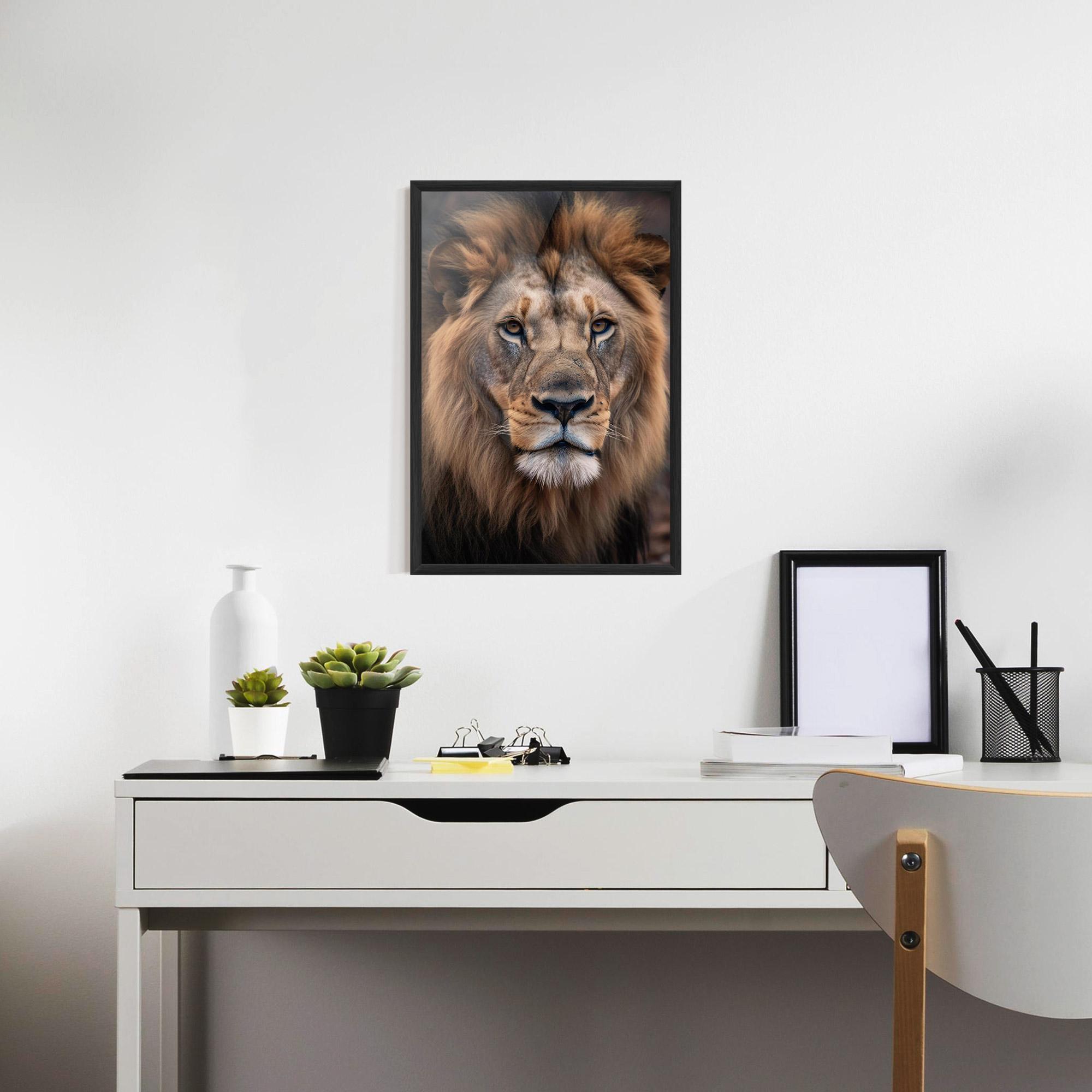Plakat w Ramie Wild Lion View mockup 7