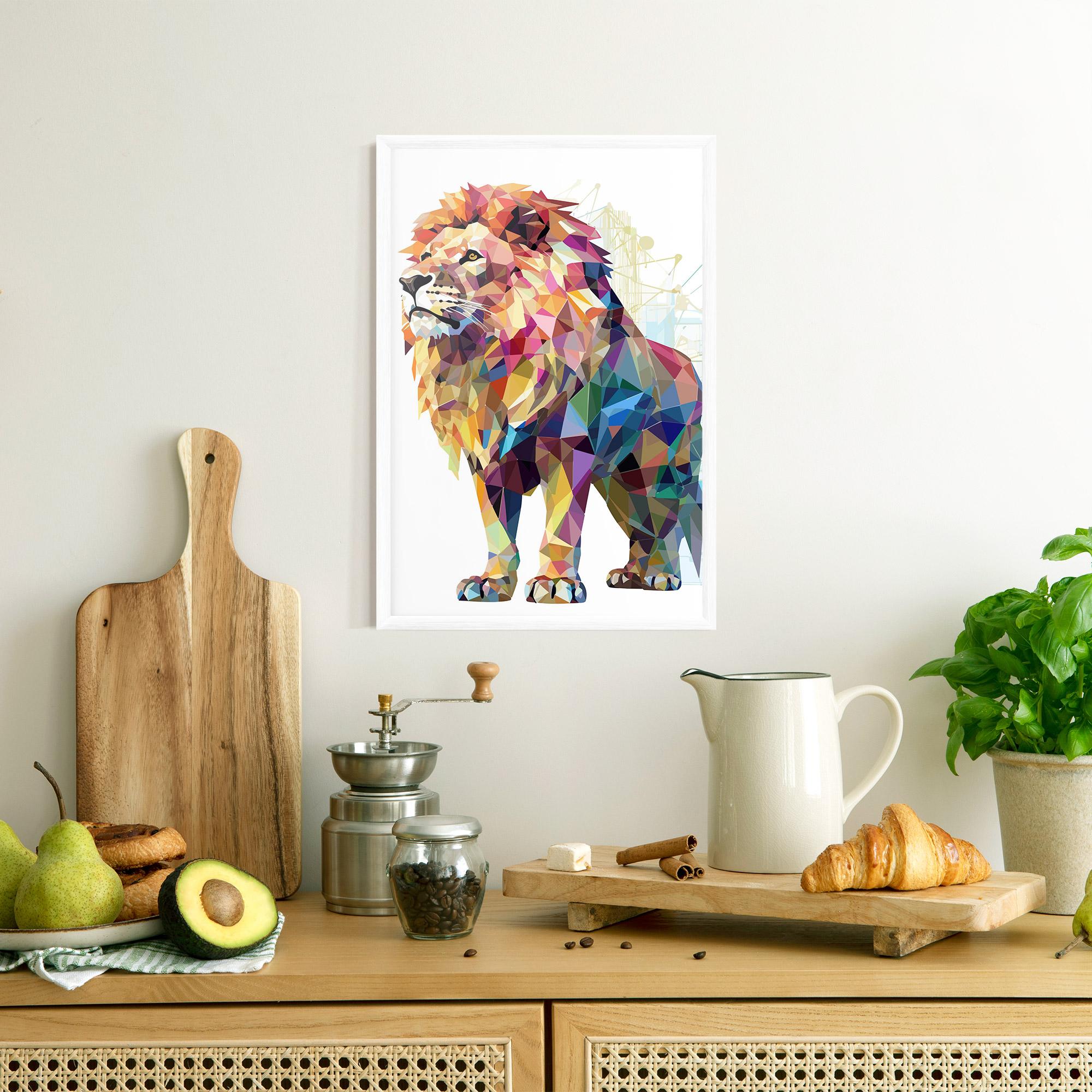 Plakat w Ramie Artistic Lion mockup 8
