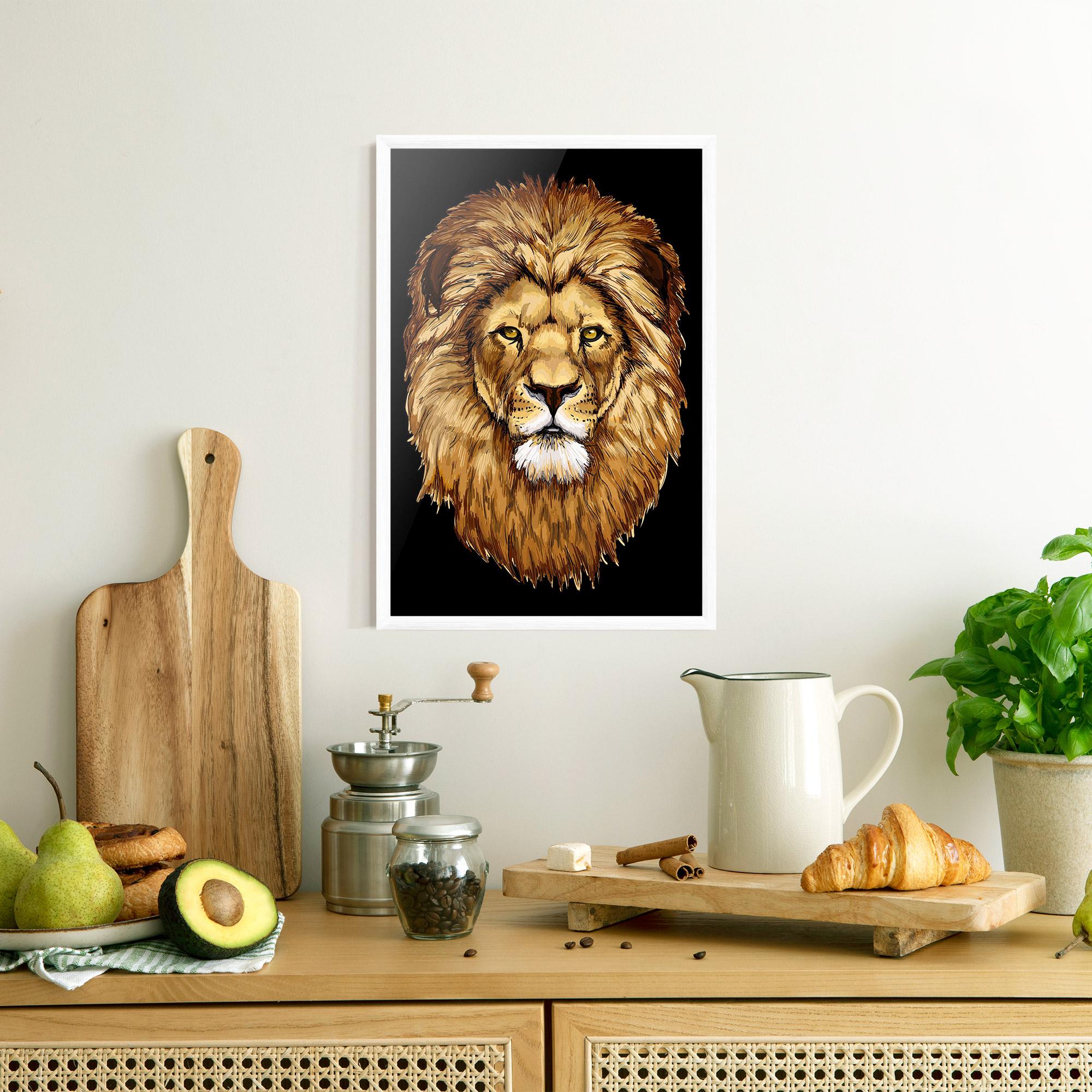 Plakat w Ramie Lion Head mockup 8