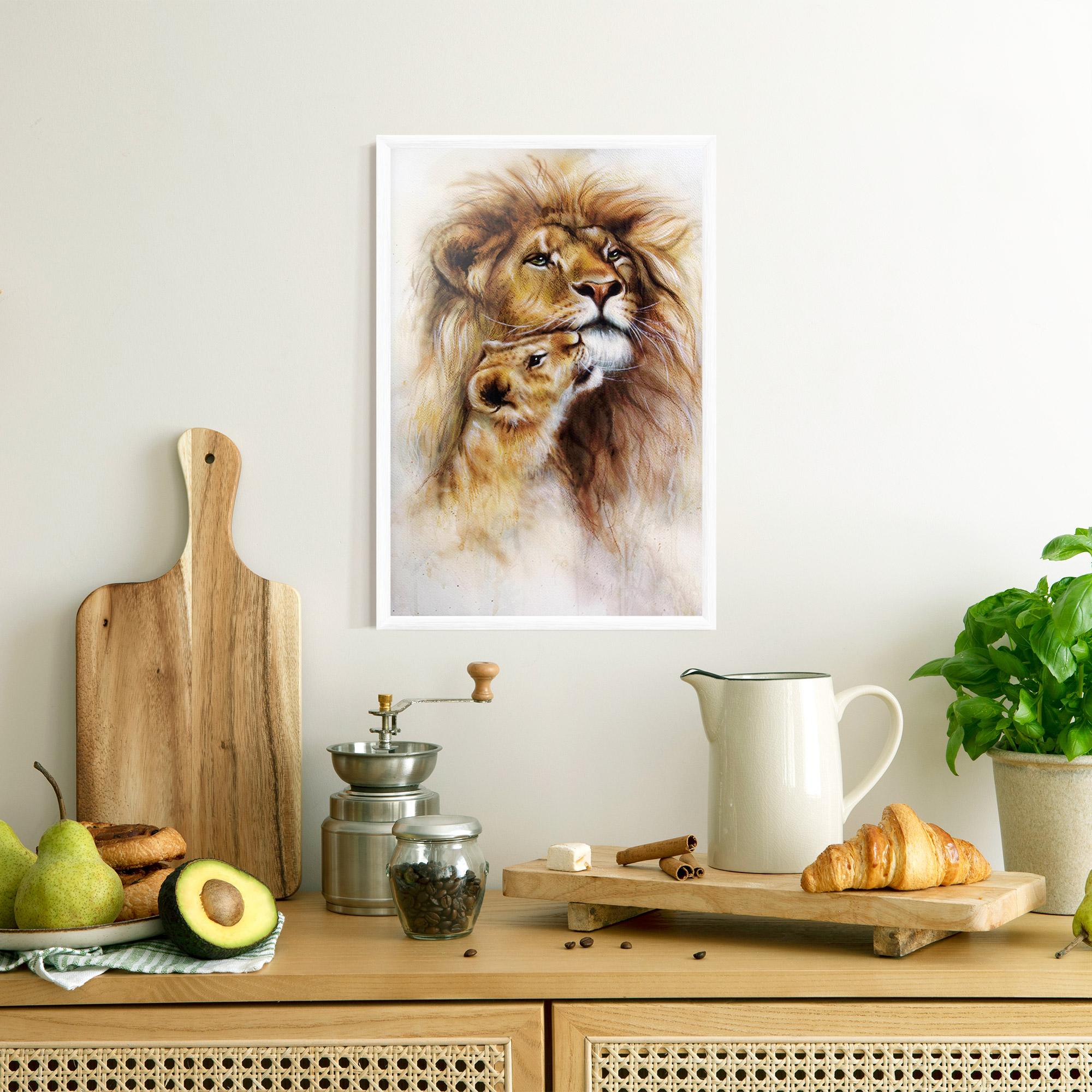 Plakat w Ramie Lion Love mockup 8