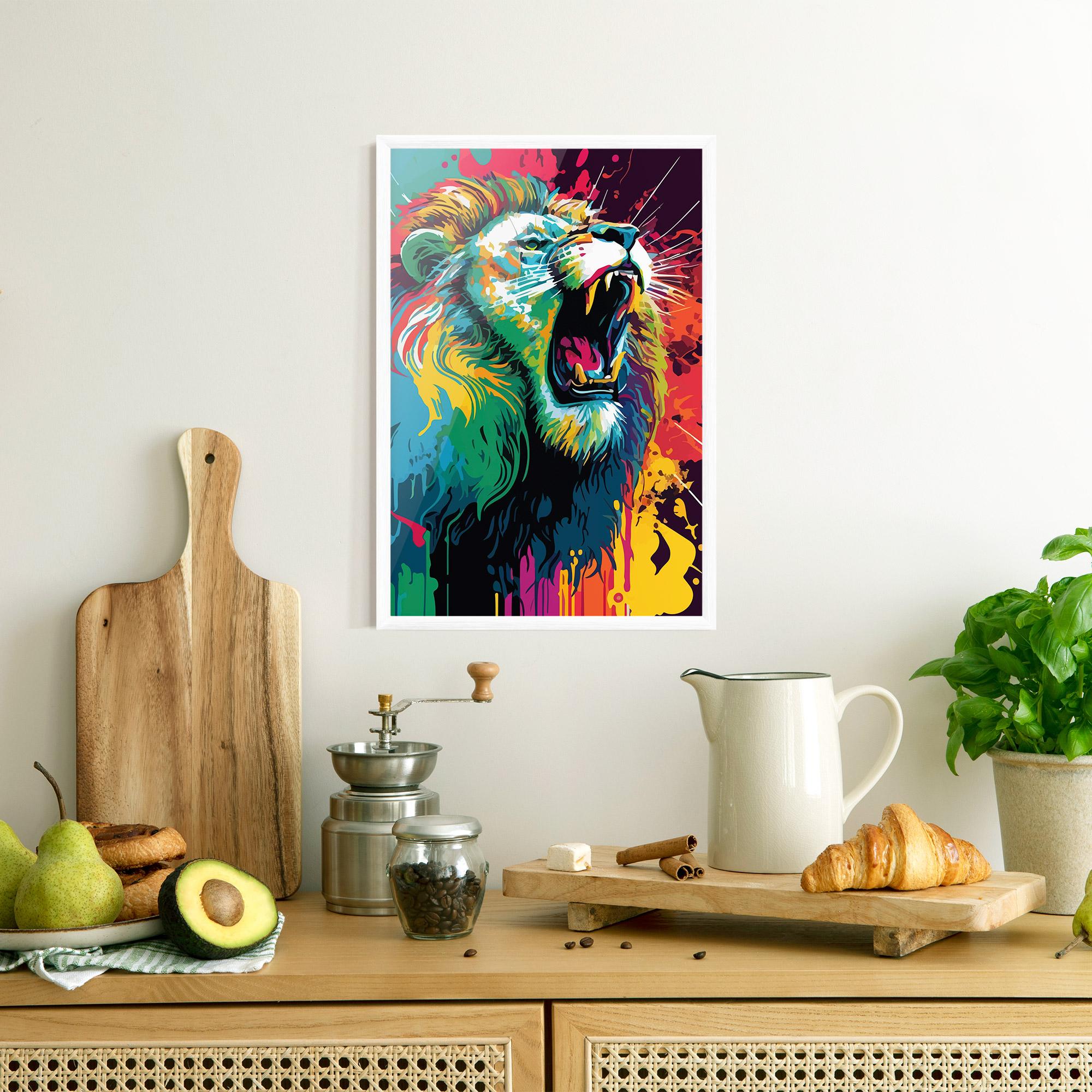 Plakat w Ramie Lion Splash mockup 8