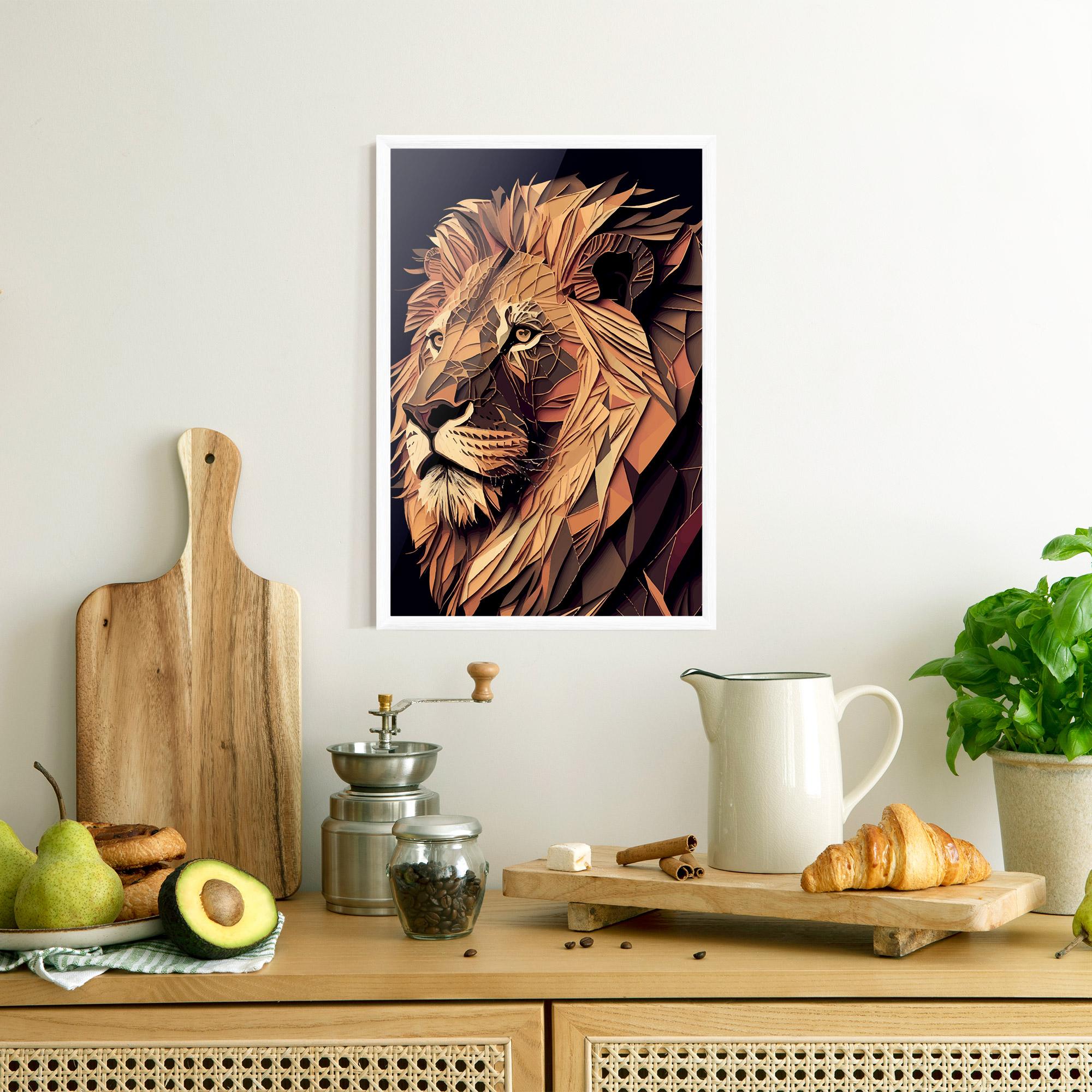 Plakat w Ramie Orange Mix Lion mockup 8