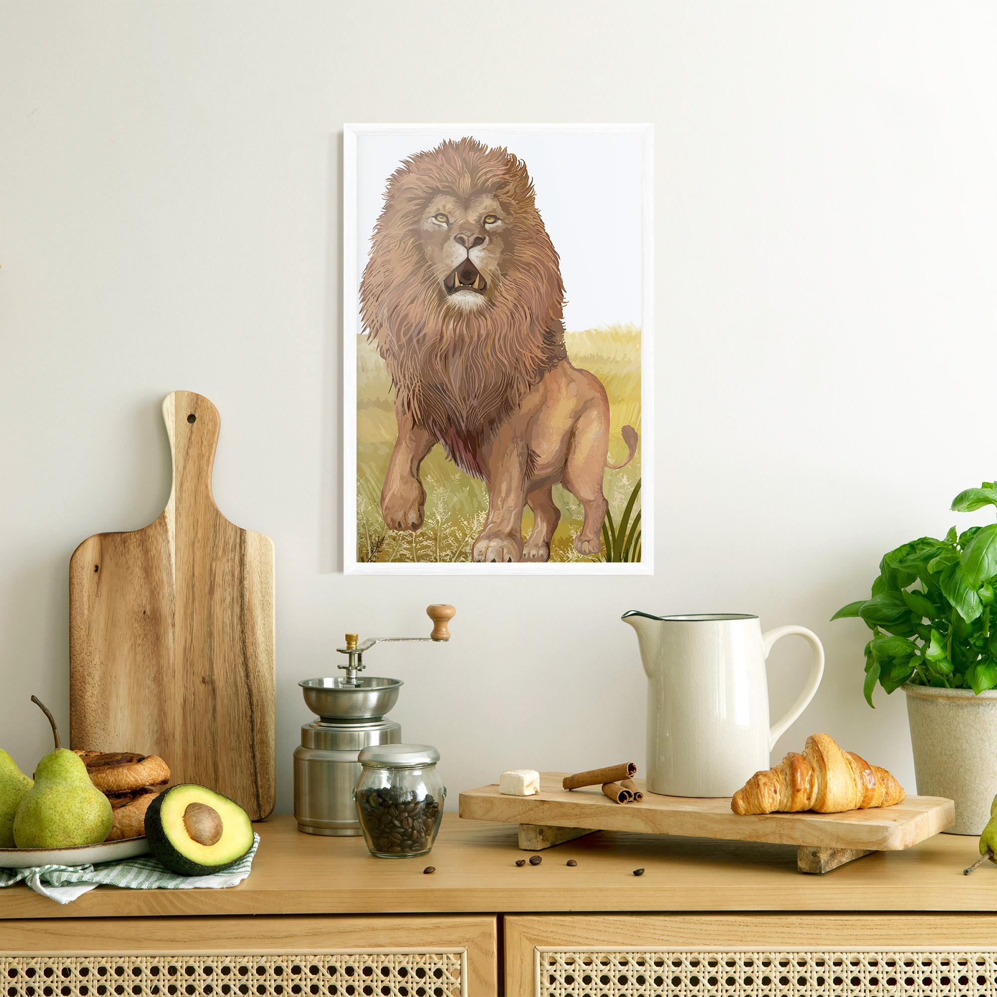 Plakat w Ramie Wild Lion mockup 8