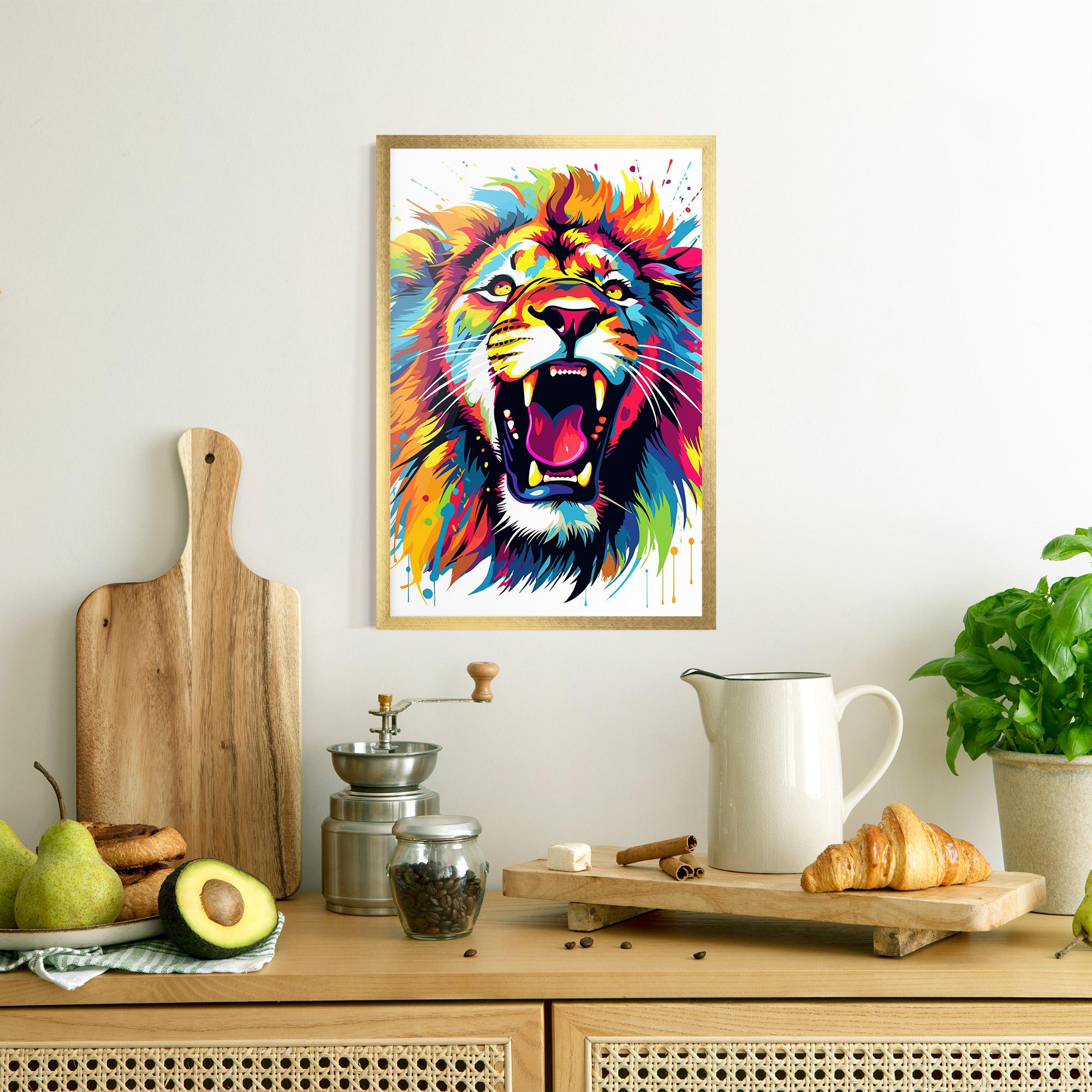 Plakat w Ramie Angry Lion Mix mockup 8