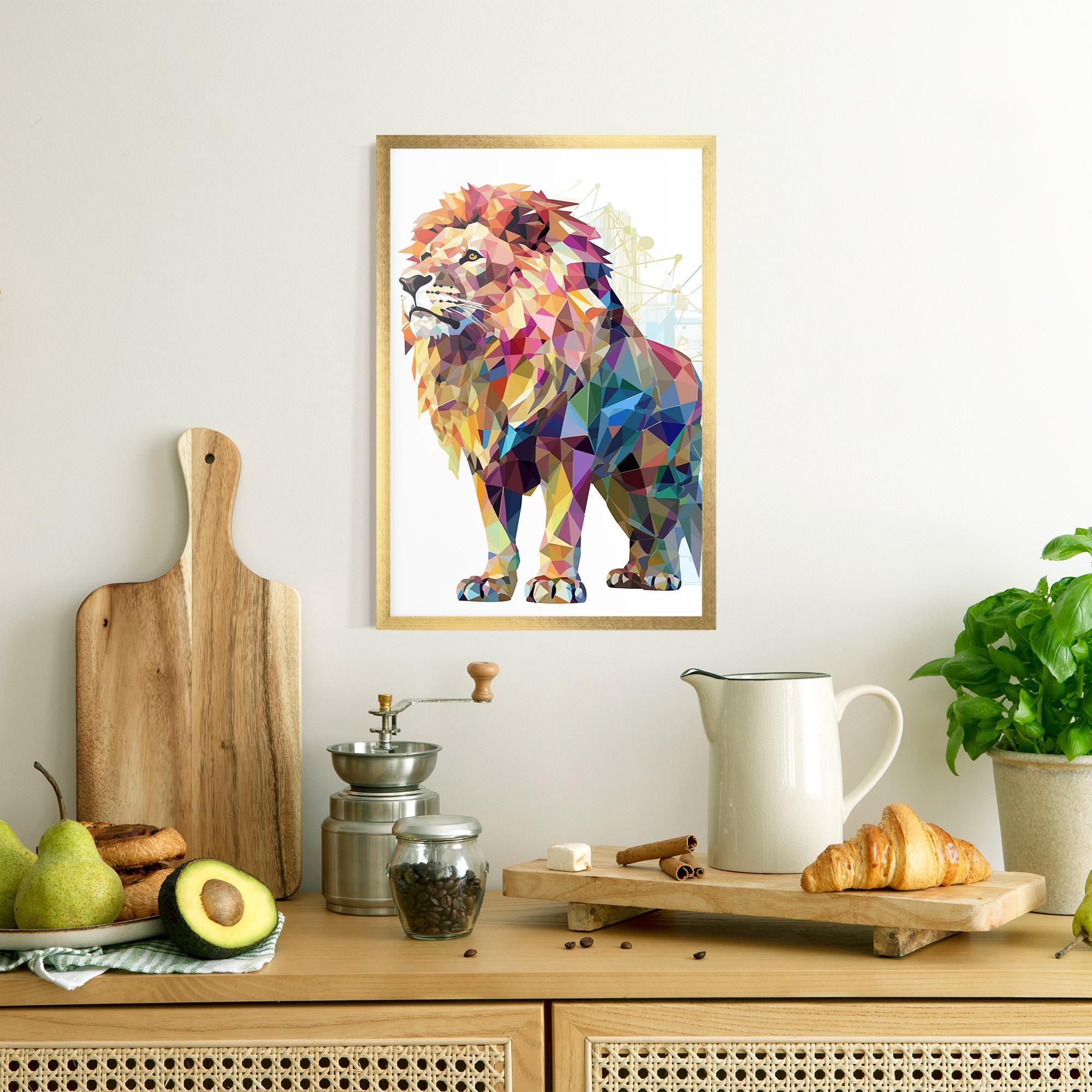 Plakat w Ramie Artistic Lion mockup 8