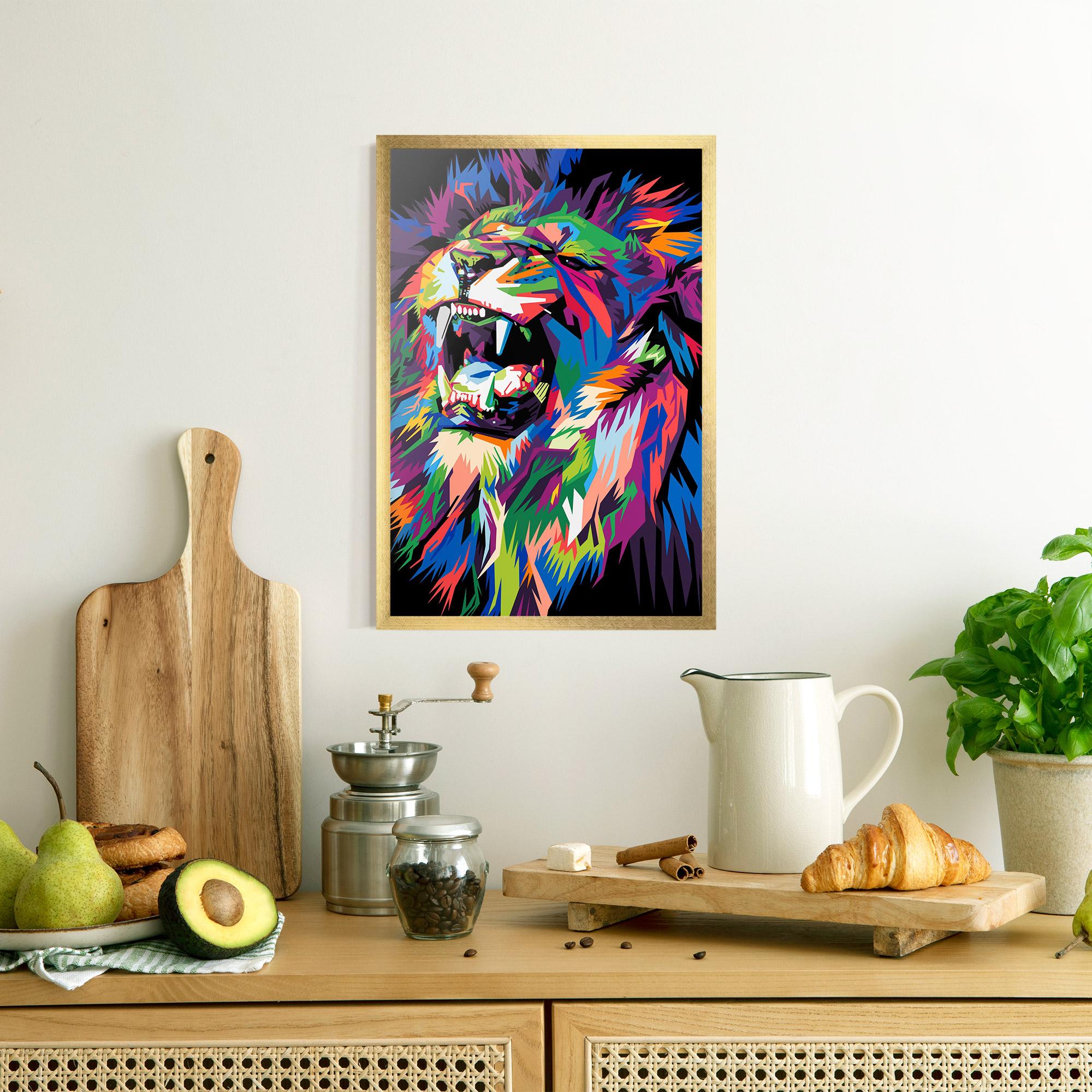 Plakat w Ramie Beautiful Lion mockup 8
