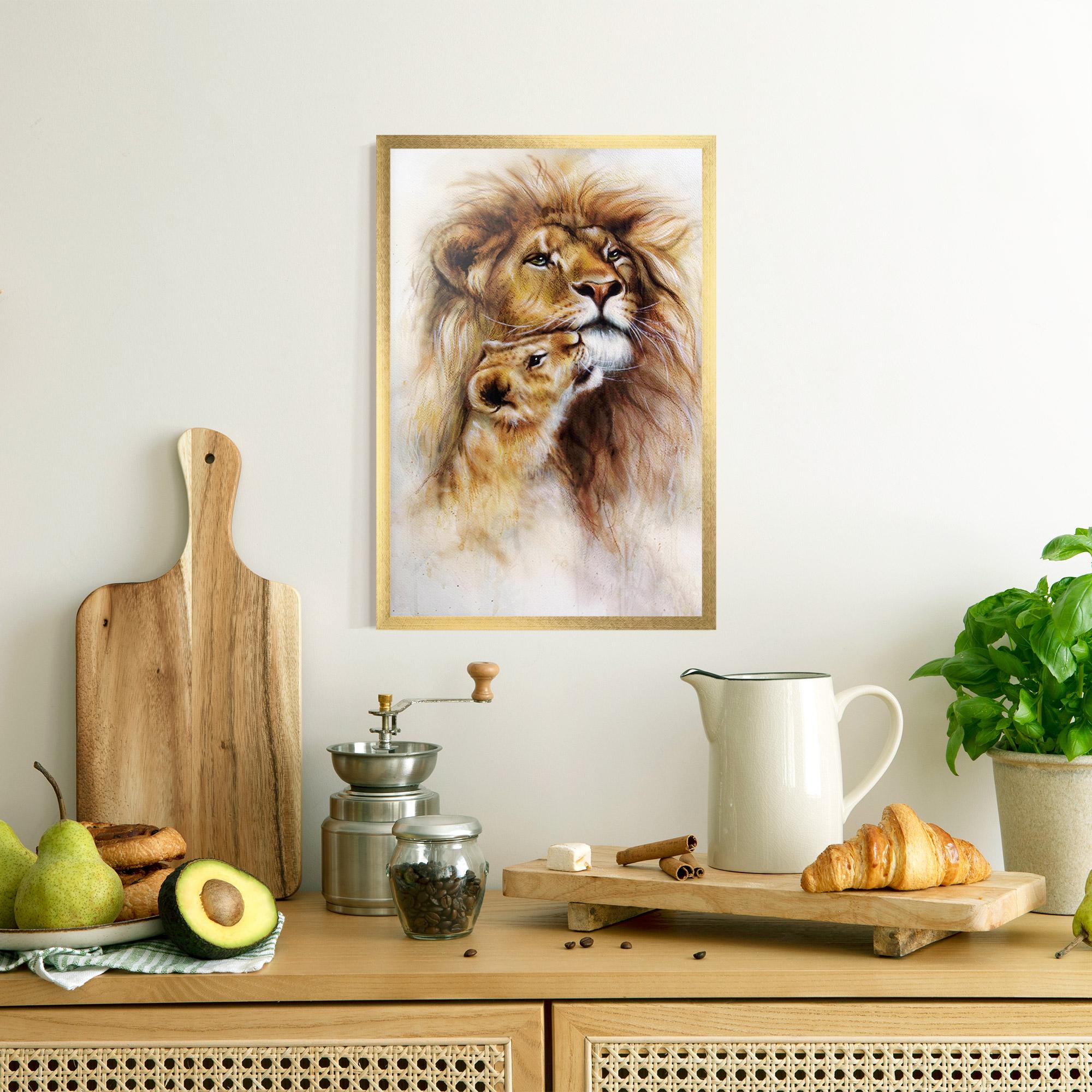 Plakat w Ramie Lion Love mockup 8