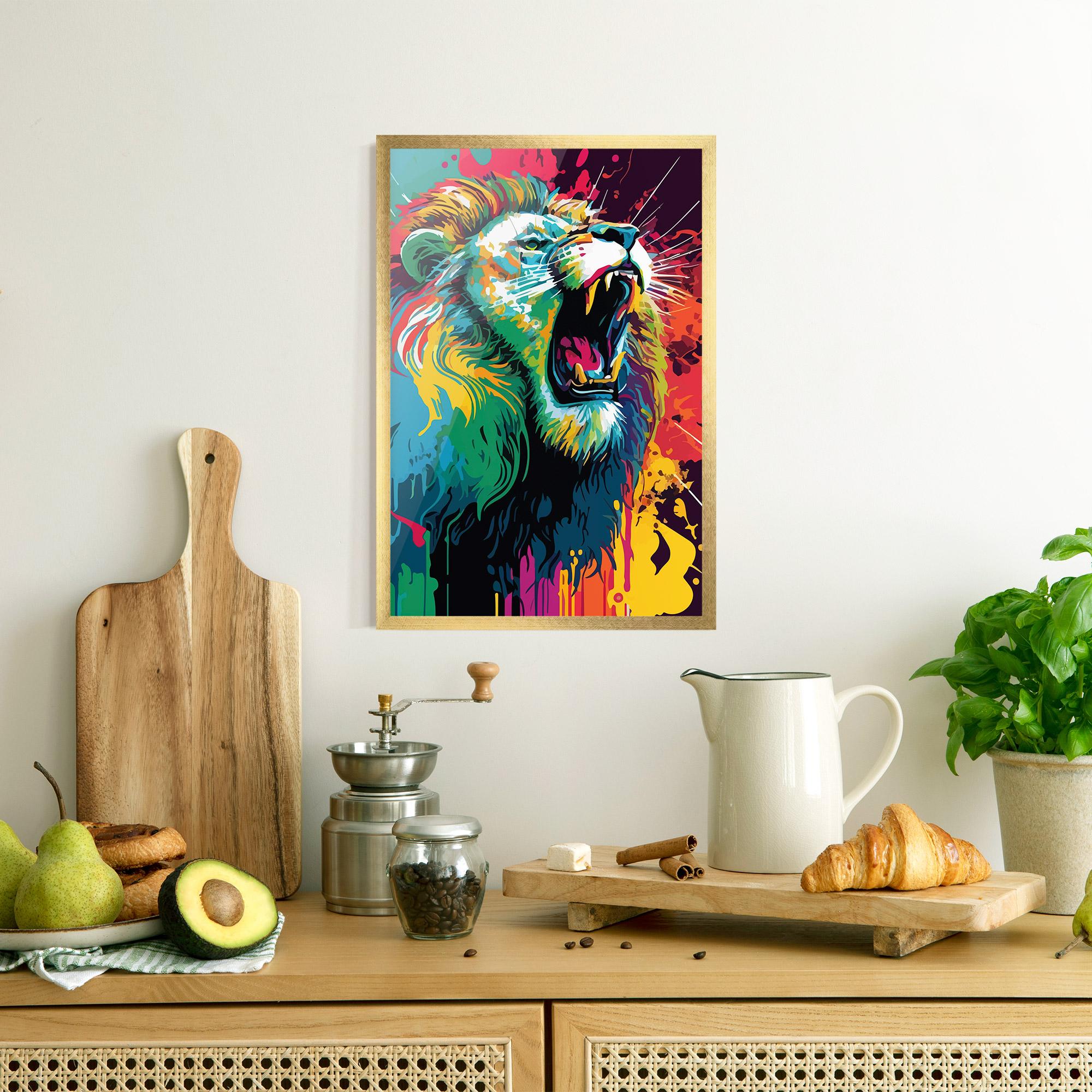 Plakat w Ramie Lion Splash mockup 8